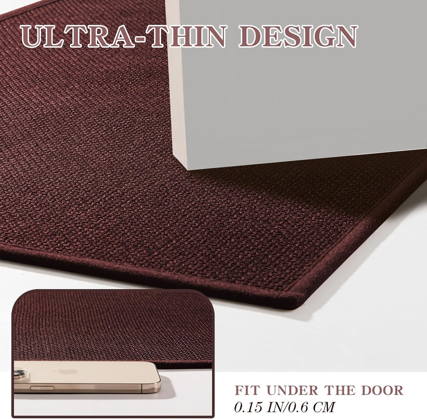 chakme Bathroom Rugs Mat 32x17, Ultra Thin Non Slip Bath Mat Quick Dry Absorbent Bath Mat for Bathroom Floor, (Dark Purple, 32"x17")