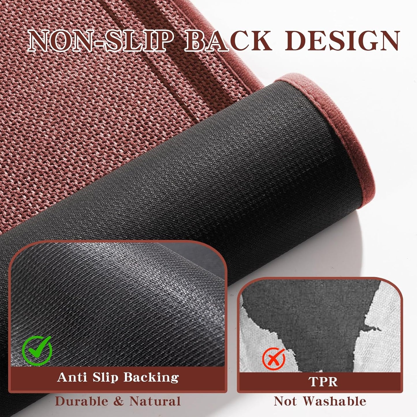 chakme Bathroom Rugs Mat 24x17, Ultra Thin Non Slip Bath Mat Small Quick Dry Absorbent Bath Mat for Bathroom, (Dark Pink, 24"x17")