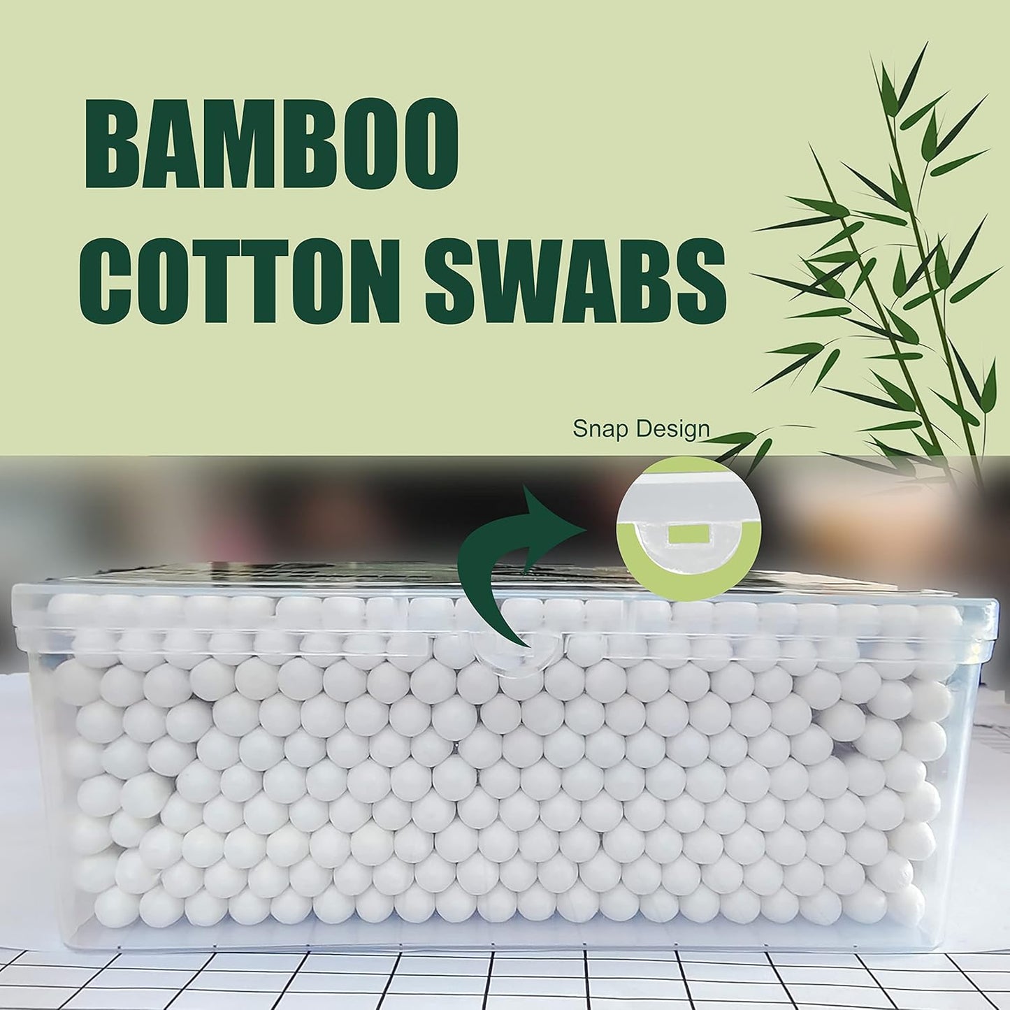 Bamboo Cotton Swabs 2000 Count|Double Round Biodegradable Cotton Buds|10 packs of 200ct