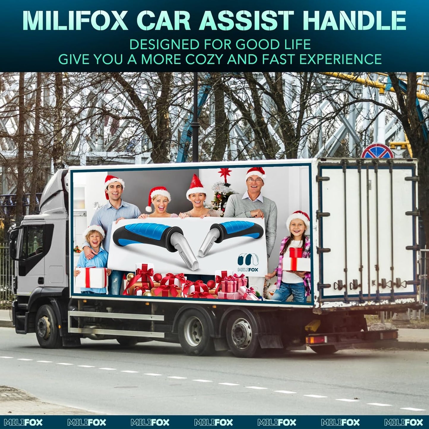 Car Door Handle for Elderly Car Handle Assist Support, Portable Auto Grab Handles for Handicap Seniors, Black and Blue