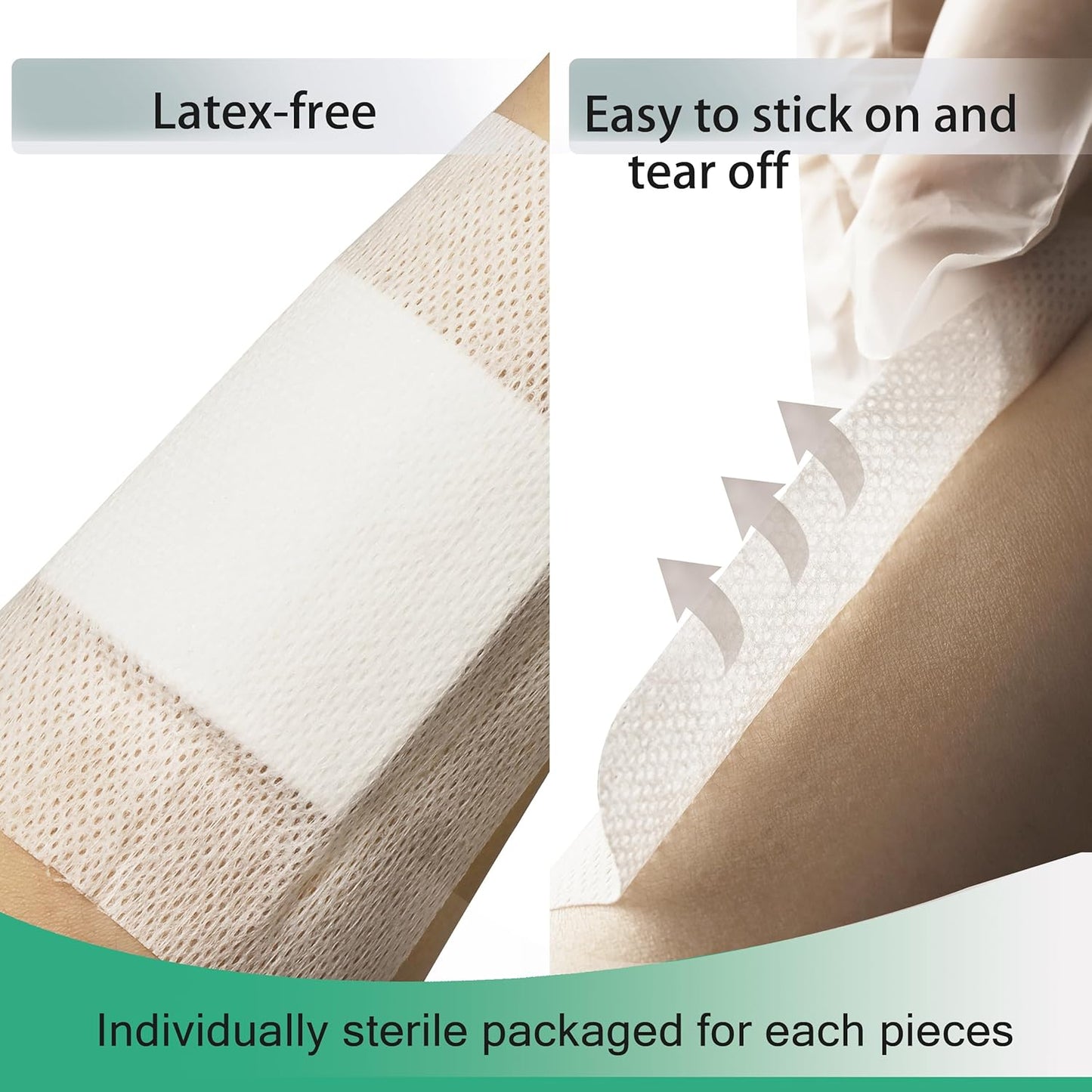 2.3X2.7 Inches Sterile Adhesive Island Wound Dressing Bandages - Non Woven Cover with Bordered Gauze Pads,100 Individually Pack, High Absorbent, Medical Grade by QICHUANG(2.3X2.7INCHES-C100)