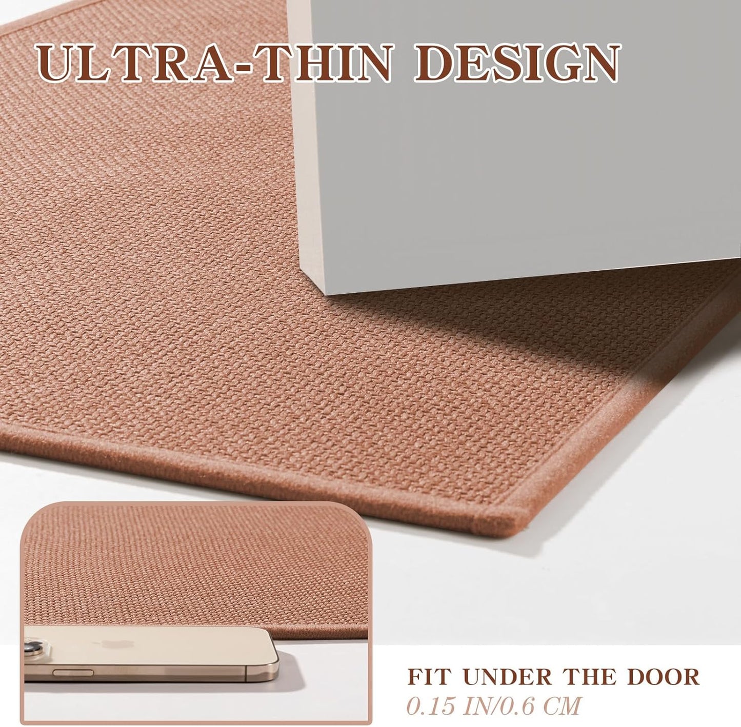 chakme Bathroom Rugs Mat U-Shaped 24x17, Ultra ThinNon Slip Bath Mat Small Quick Dry Absorbent Bath Matfor Bathroom Floor, (Dark Pink, U-24"x17")