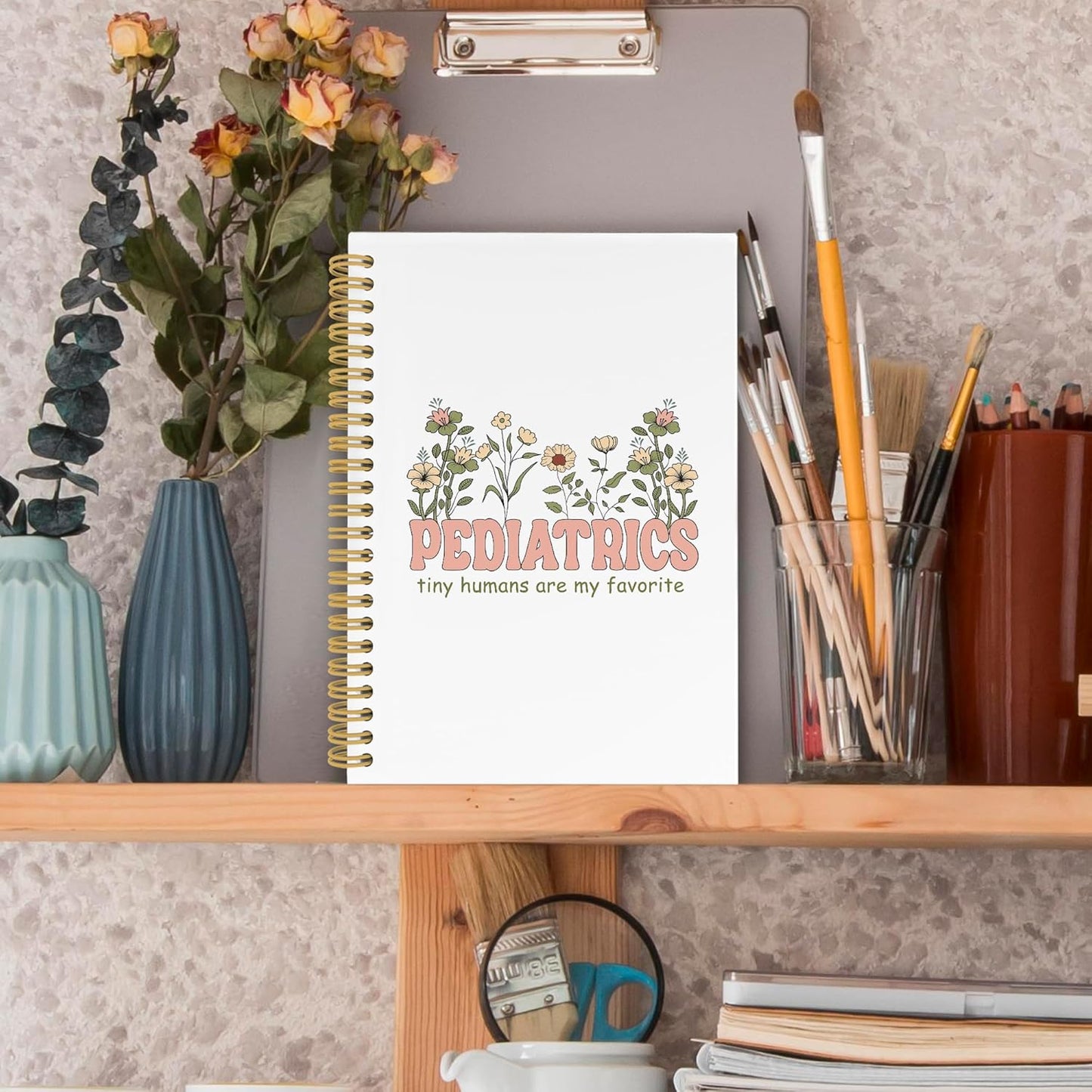 Pediatric Nurse Spiral Notebook, Nurse Appreciation Gifts Journaling Notebooks for Women Dector, Pediatric Nursing Hardcover Journals for Office 160 Pages 5.5 x 8.3 Inch, Gifts for Nurses Female