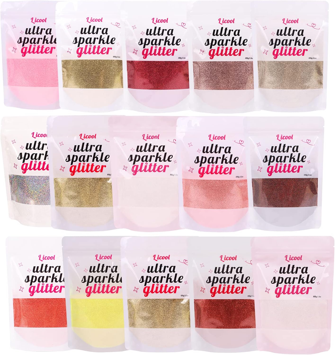 Holographic Fine Glitter, 100g/3.5oz Extra Fine Glitters Powder Packs for Resin, Craft Glitter for Tumblers Candle Slime Making, Festival Body Face Eyeshadow Nail Glitter (Rose Gold)