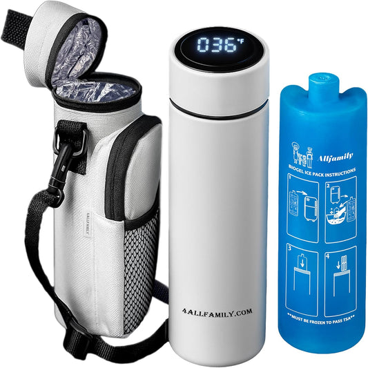 4ALLFAMILY Insulin Pens Cooler Travel CASE Medicine Cooler Box EpiPen Carry Medical Bag TSA Approved Diabetic Travel case with Biogel Ice Pack (Medium) (Medium Pro White)