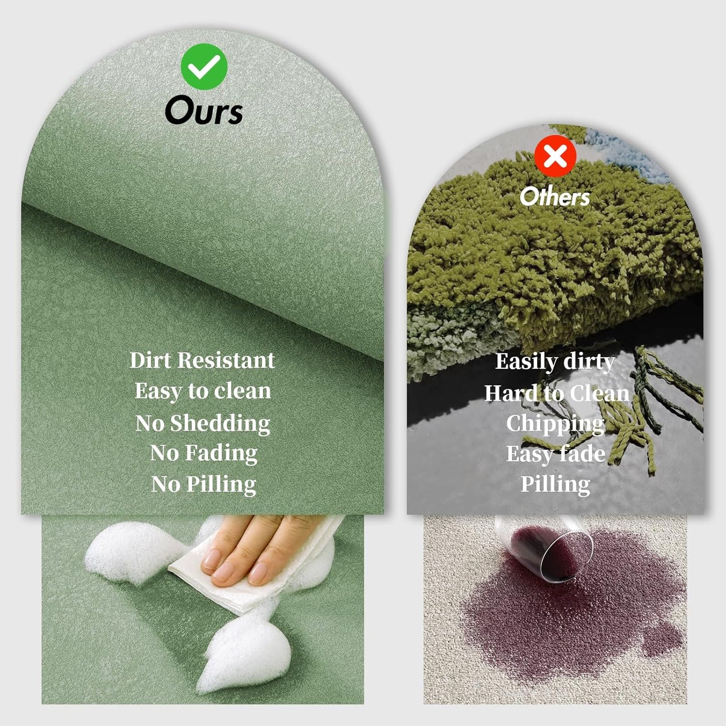 Diatomaceous Earth Bath Mat Rugs Quick Dry Super Absorbent Non Slip Rubber BottomThin Bathroom Mat Fit Under Door, Floor Rugs in Front of Bathtub,Shower Room,Sink,Washable, 17" x 32", Sage Green