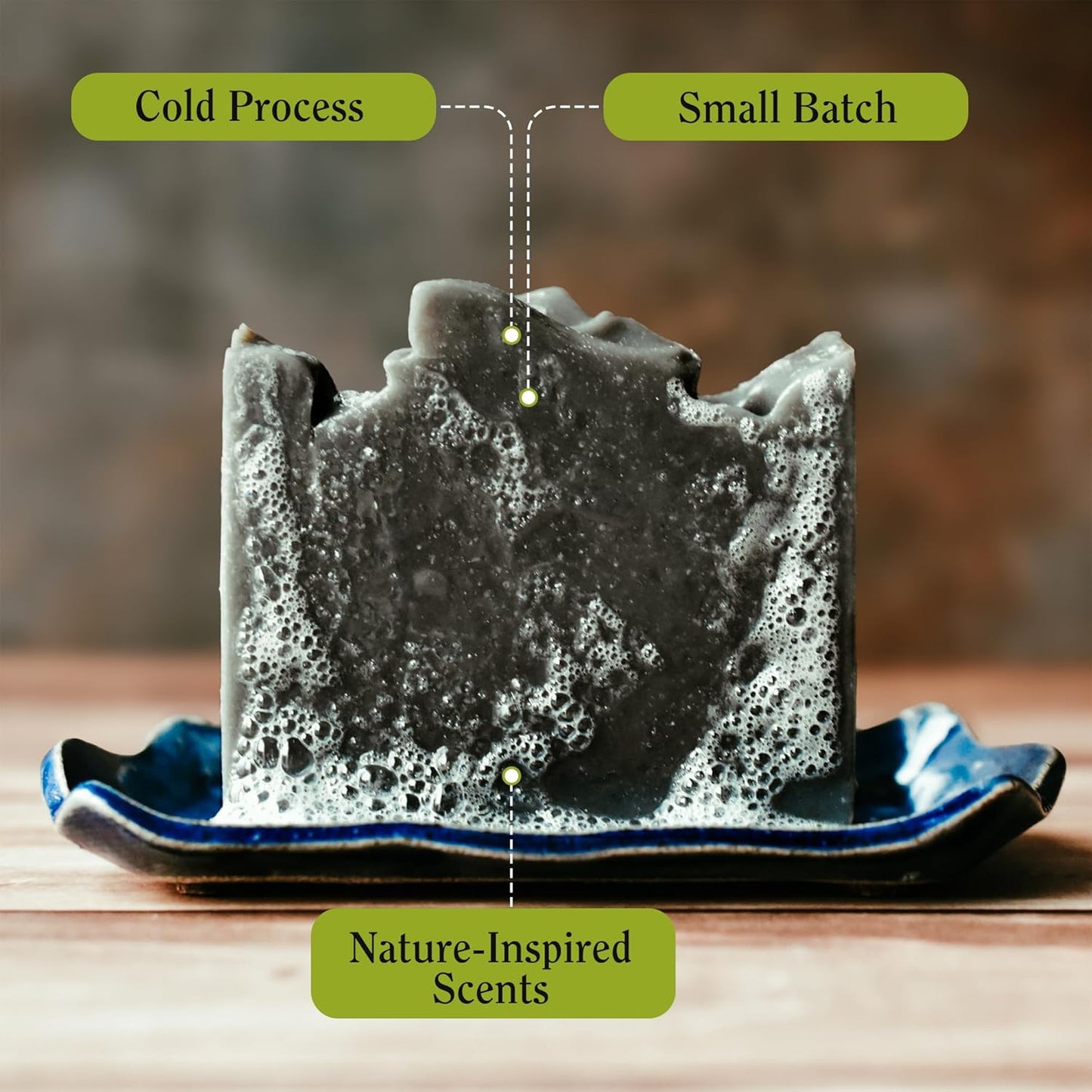 Compass Soap Black Sand Beach| Natural Bar Soap for Men | Soap Bar with Heavy Grit for Exfoliation | Best Mens Bar Soap | Natural, Paraben & Phthalate Free Bath Soap Bars for Men | 5 oz. Pack of 2