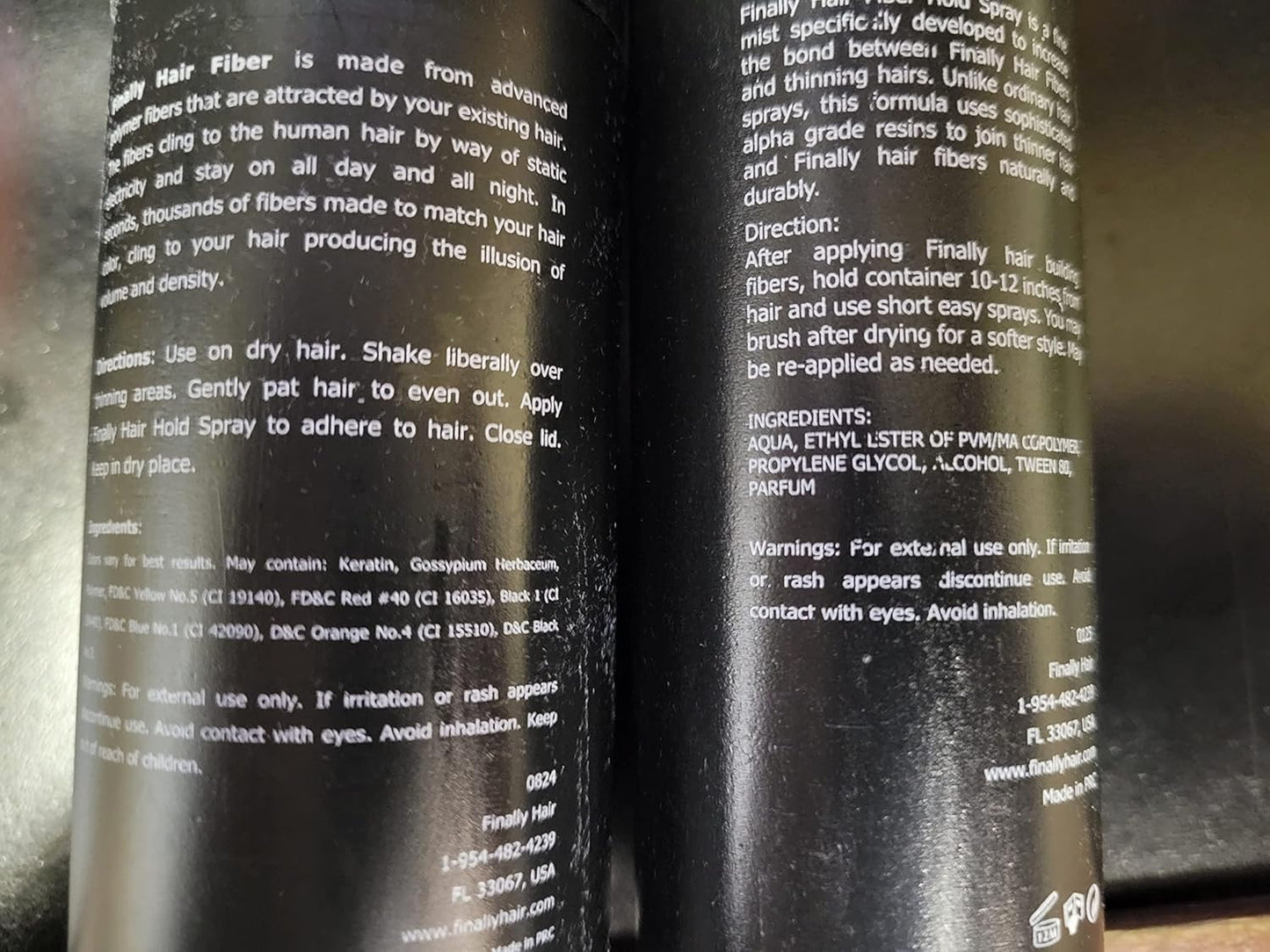 Hair Loss Concealer by Finally Hair - Auburn 28g Bottle of Fibers and Finally Hair 120ml 4.1 oz. Bottle of Fiber Lock Hair Spray - (Auburn)