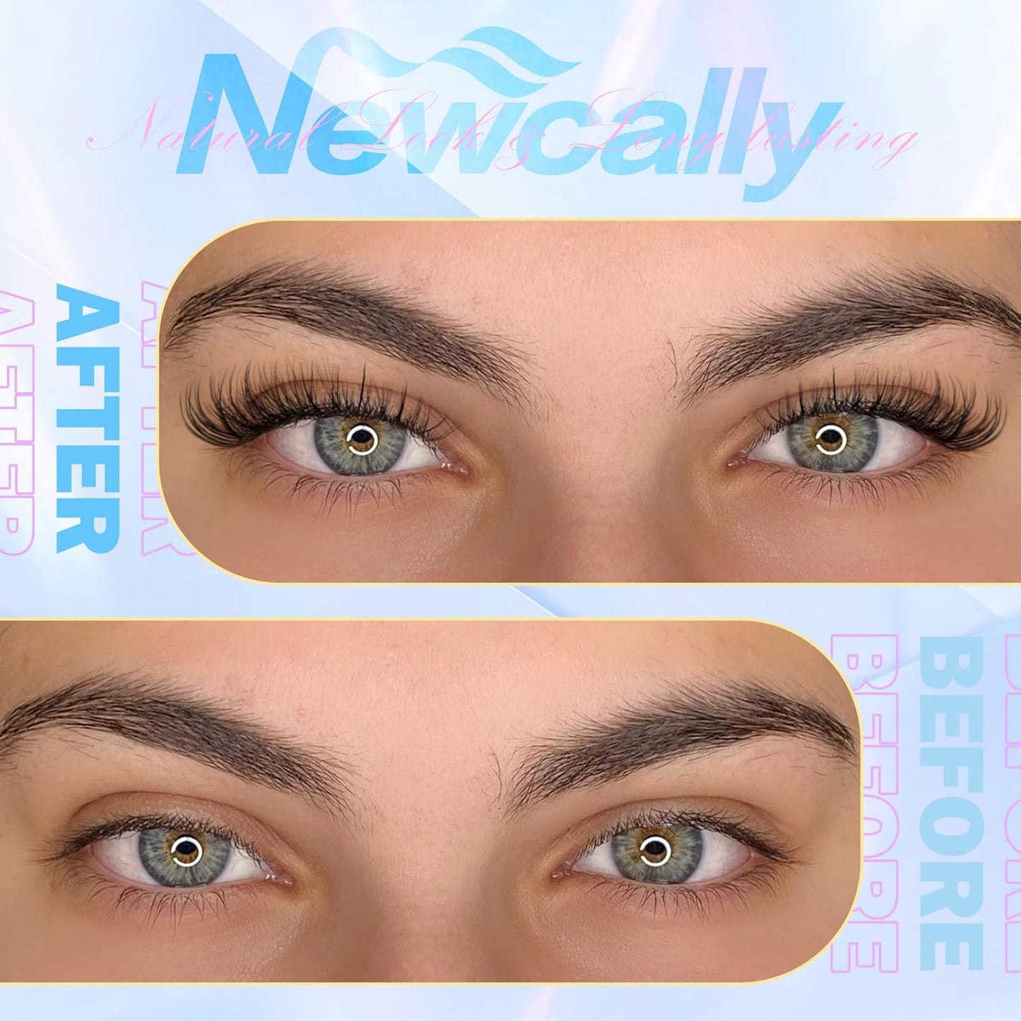 Cluster Eyelash Extensions Kit Lash Clusters Kit Natural Wispy Individual Lashes Kit C-curly DIY Lash Extension Kit 10-16MM Eyelash Clusters Kit with Lash Remover by Newcally