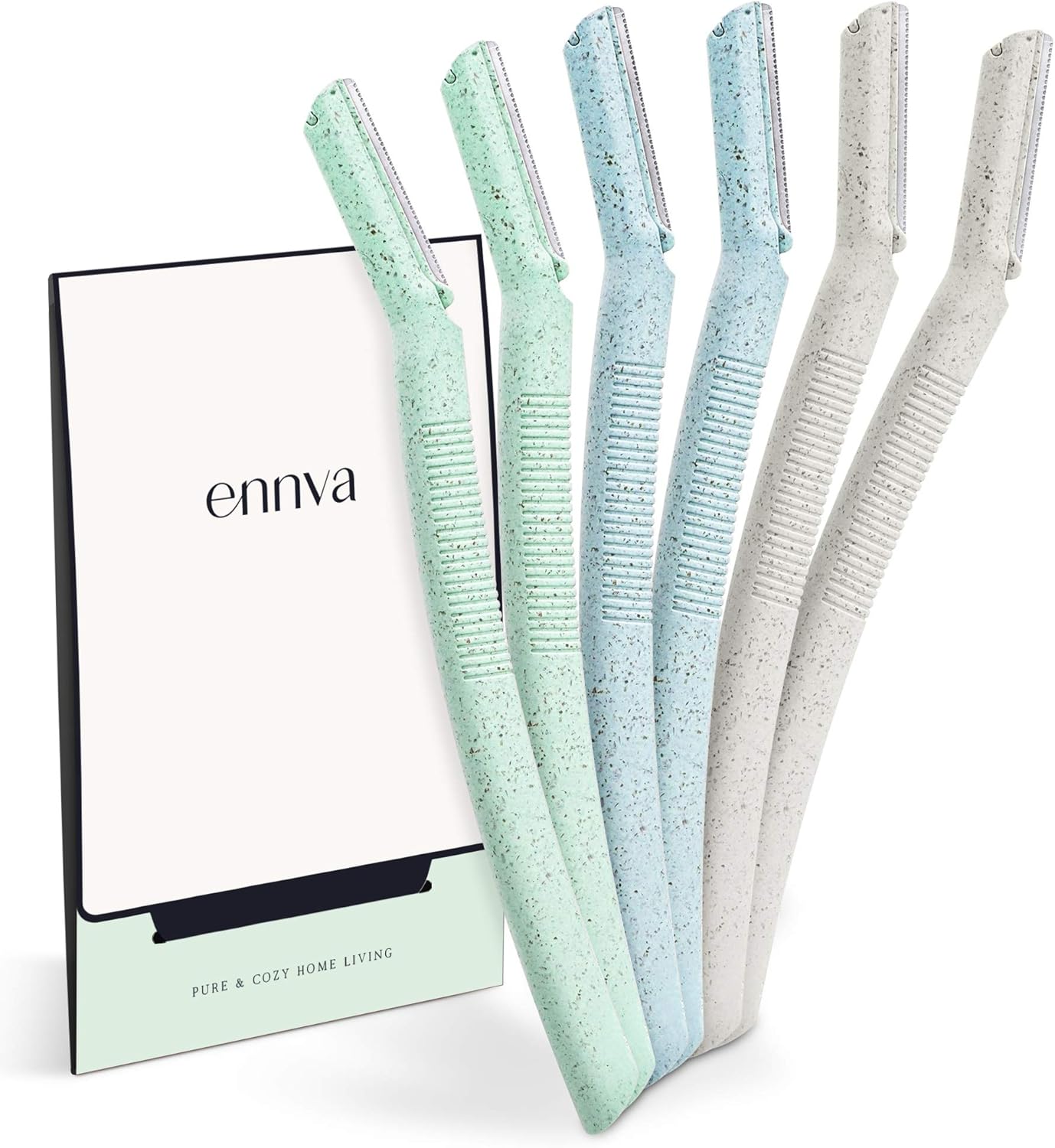 ennva Eyebrow Razor for Women | Dermaplane Facial Razor for Face | Hair Trimmer Face Razor for Body Use | Multipurpose Facial Hair Removal Disposable Blades Eyebrow Tool - 6pcs