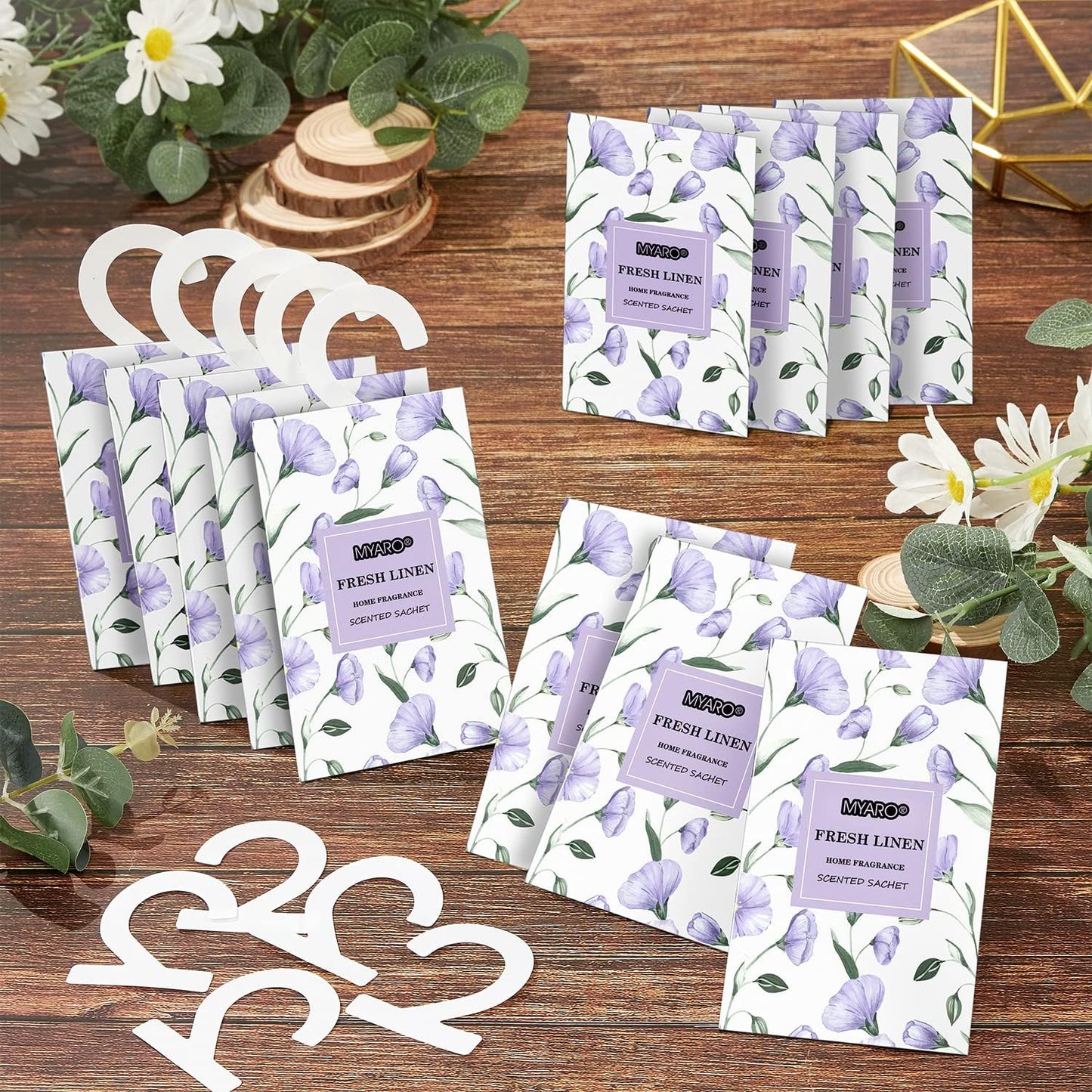 MYARO Large 12 Pcs Linen Scented Sachets for Drawer and Closet, Long-Lasting Sachets Bags Air Freshener Fresh Scents, Hanging Potpourri Bags Home Fragrance for Lover