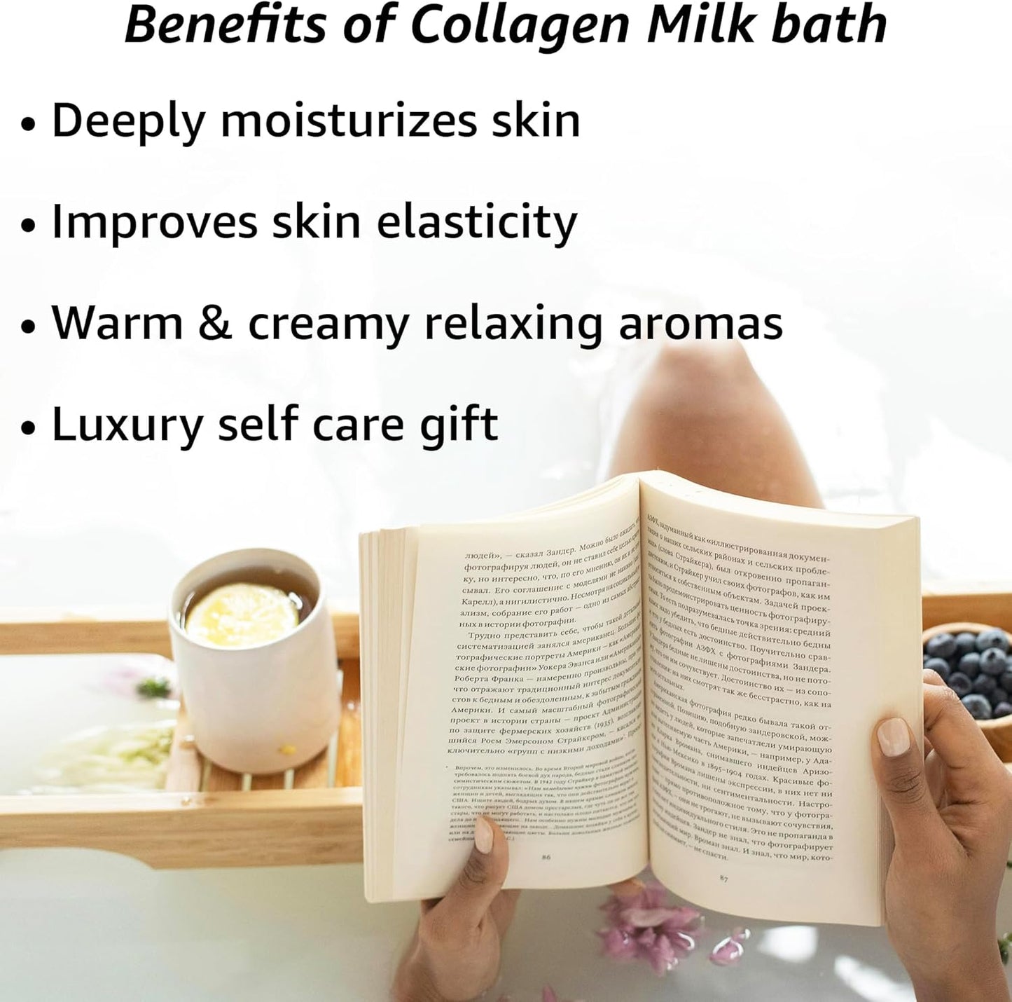 Creamy Coconut Collagen Milk Bath Soak Powder Moisturize & Soften Skin – Vanilla Jasmine Luxury Spa Bubble Bath Salt Mother's Birthday Christmas Relaxation Gifts for Women Perfect Stocking Stuffers