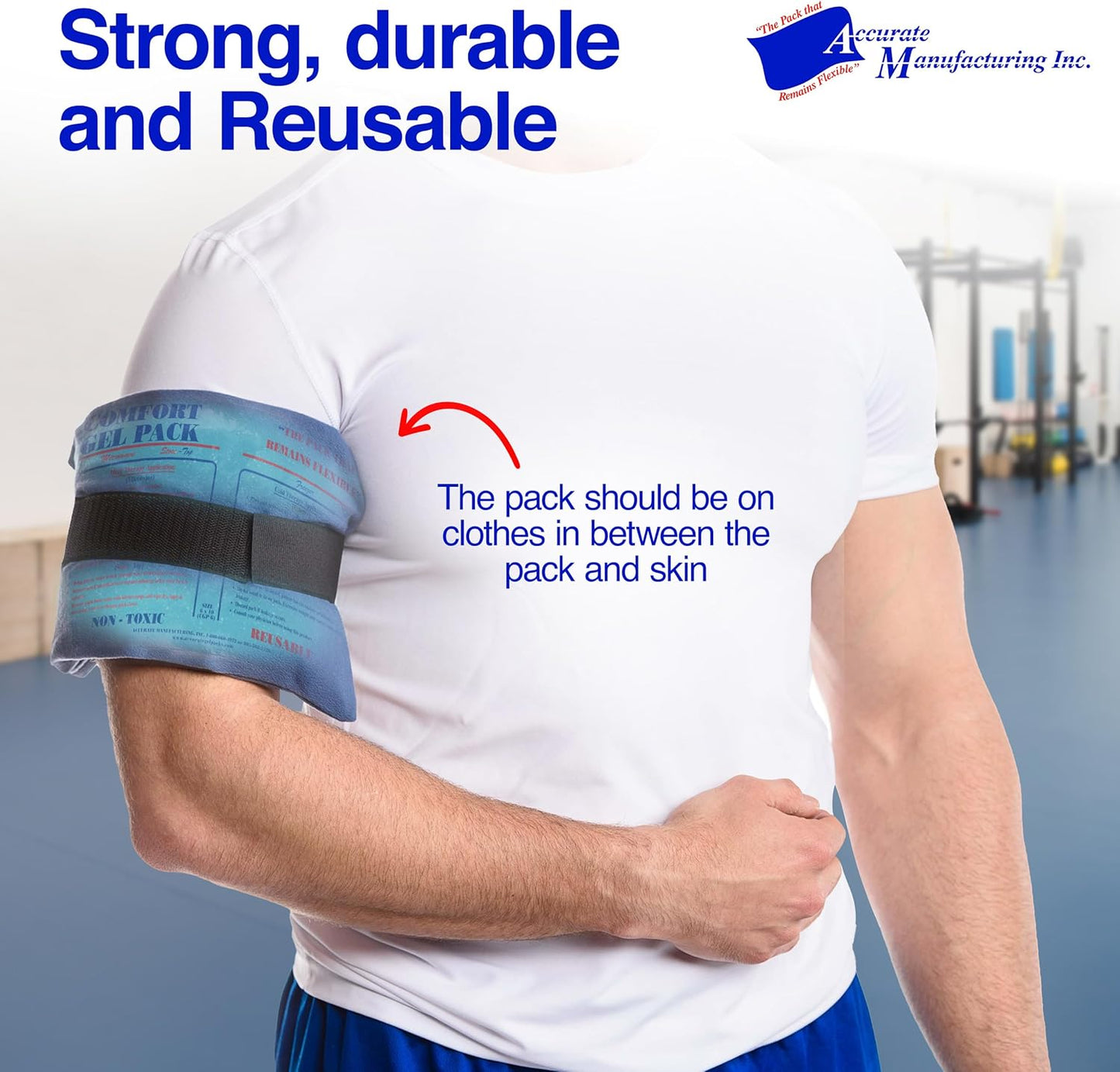 Flexible Reusable Gel Pack 6"x10" - Flexible Gel Packs for Neck, Wrist, Arm, Back and Shoulder Pain Relief - Versatile Hot or Cold Gel Packs for Injuries, Sore Muscles or Toothache Pain Relief, Blue