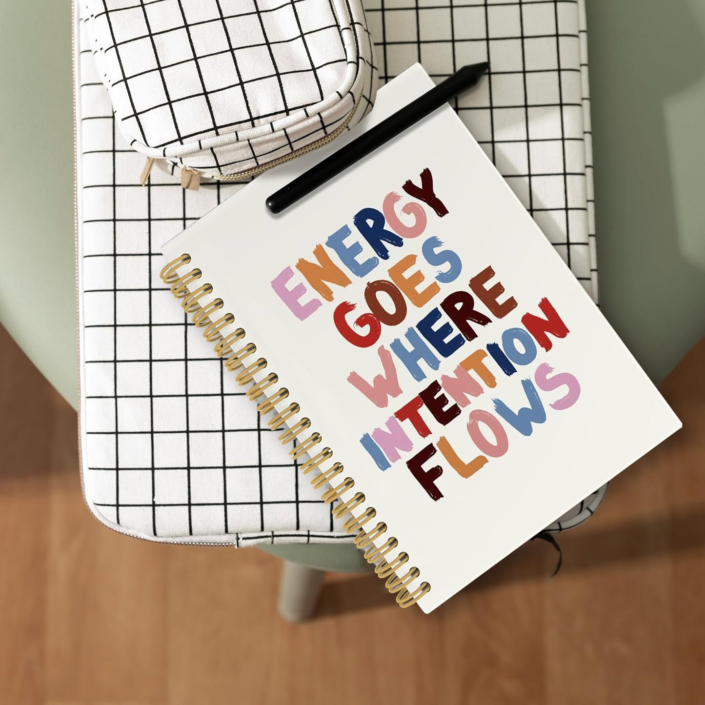 Inspirational Notebook, Trendy Colorful Aesthetic Positive Positivity Office School Supplies Journal Notebooks, Inspirational Gifts for Women, Motivational Hardcover Spiral Notebook 5.5x8.3 Inch