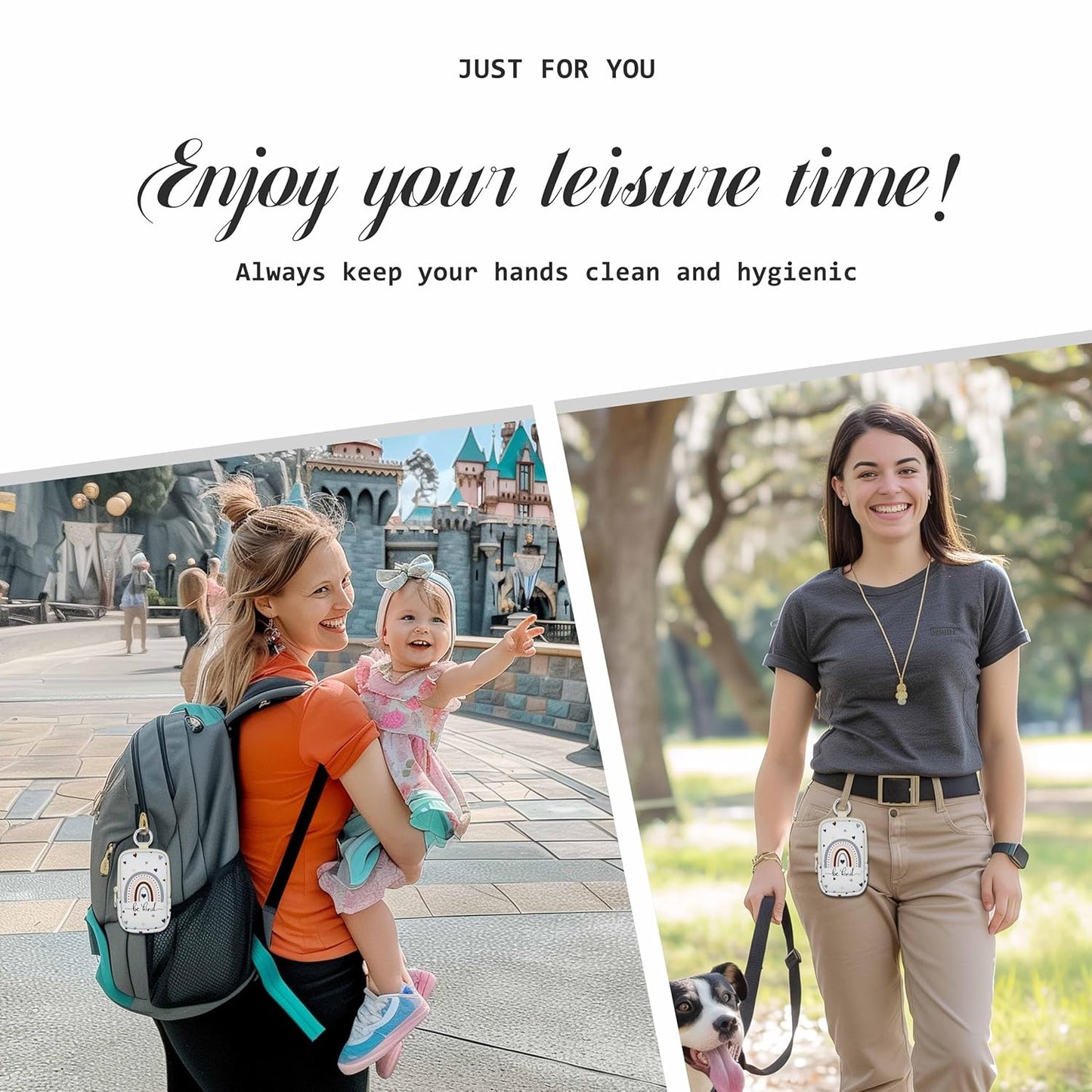 Hand Sanitizer Spray Case, Rainbow Be Kind Hand Sanitizer Holder Zippered Pouch, Cute Fashion Accessory with Snap Hook for Glow Mist and Power Mist 1FL OZ