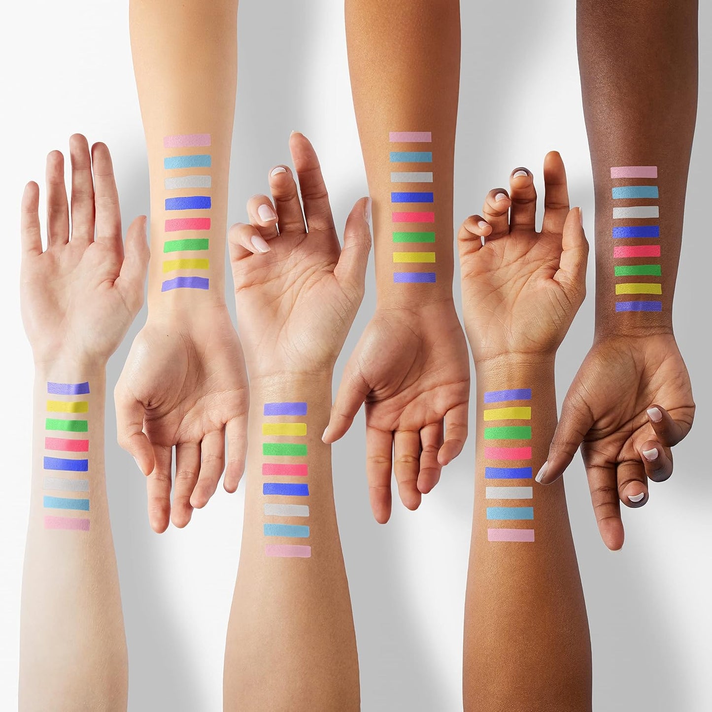 evpct 8 Colors Colored Colorful Matte Liquid Makeup Eyeliner Liquid Set Stamps Shapes for Eyes, Pink Red Yellow Blue Purple White Black Liquid Eyeliner Waterproof Color Eye Liners Pencil for Women 01