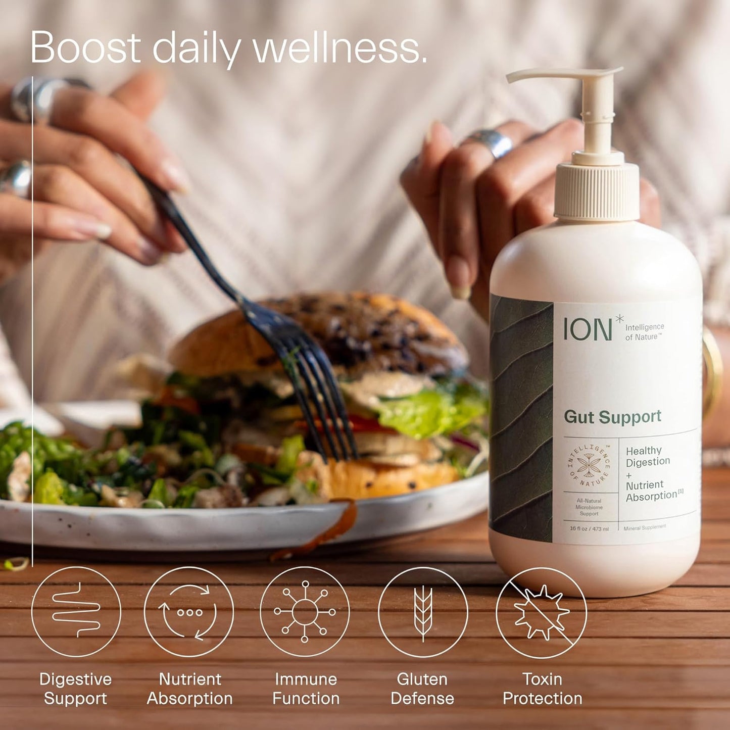 ION* Intelligence of Nature Gut Support Liquid | Promotes Digestive Wellness, Strengthens Immune Function, Alleviates Gluten Sensitivity, Enhances Mental Clarity | 2-Week Supply (8 oz.)