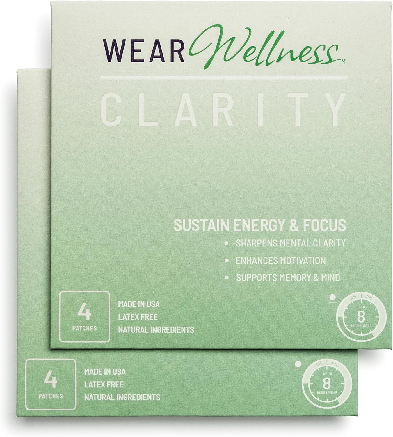 Clarity Film Patches – Topical Patches for Energy & Focus - Patch with Botanical Extracts – Natural Support for Memory & Concentration - Long-Lasting Effect – 8 Pack
