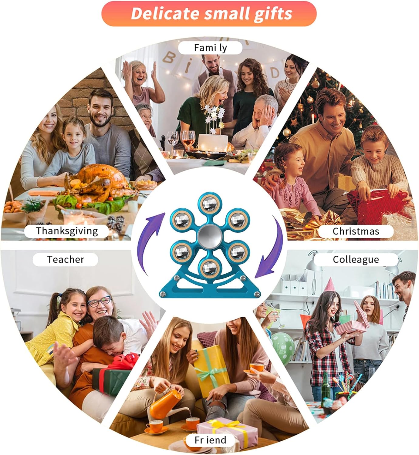 Desk-Fidget-Toys for Ferris-Wheels-Spinner: 4mins Metal Kinetic-Spinner Cool-Gadgets for Office Home School Christmas, EDC-Toy ADHD Tools Cool-Stuff Stress Relief Gift for Kid Children Teen Adult