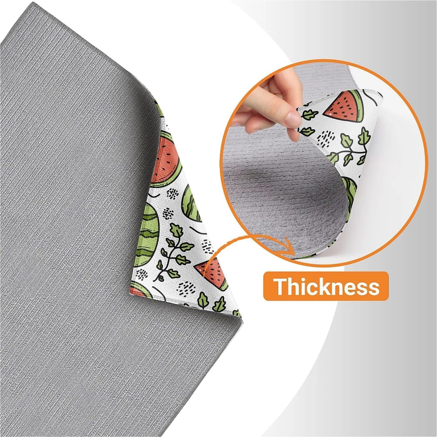 Dish Drying Mat For Kitchen Counter, Cute Watermelon Microfiber Absorbent Dish Drainer Rack Pad Reusable Large 18x24in Drying Mat