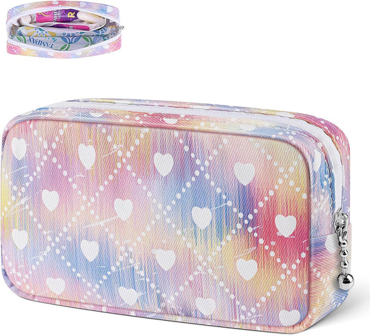 Desing Wish Period Bag for Teen Girls, Lightweight Sanitary Napkin Storage Bag Tampon Holder for Purse Menstrual Pad Pouches First Period Gift (Dazzling Hearts)