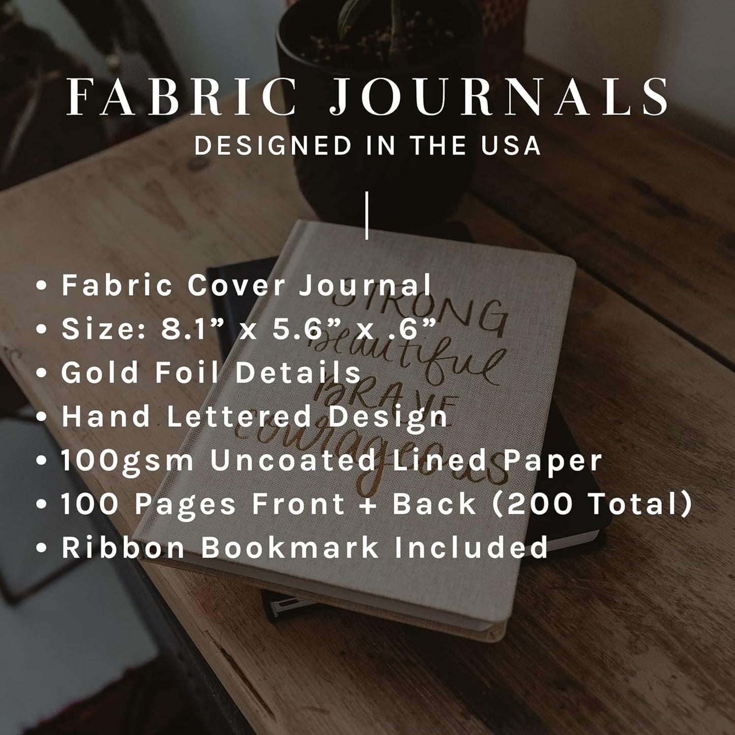 Sweet Water Decor Dream Plan Do Motivational Journal - Grey Fabric Journal with Rose Gold Details and Ribbon Bookmark - Motivational Notebook Inspirational Lined Journal for Work and School