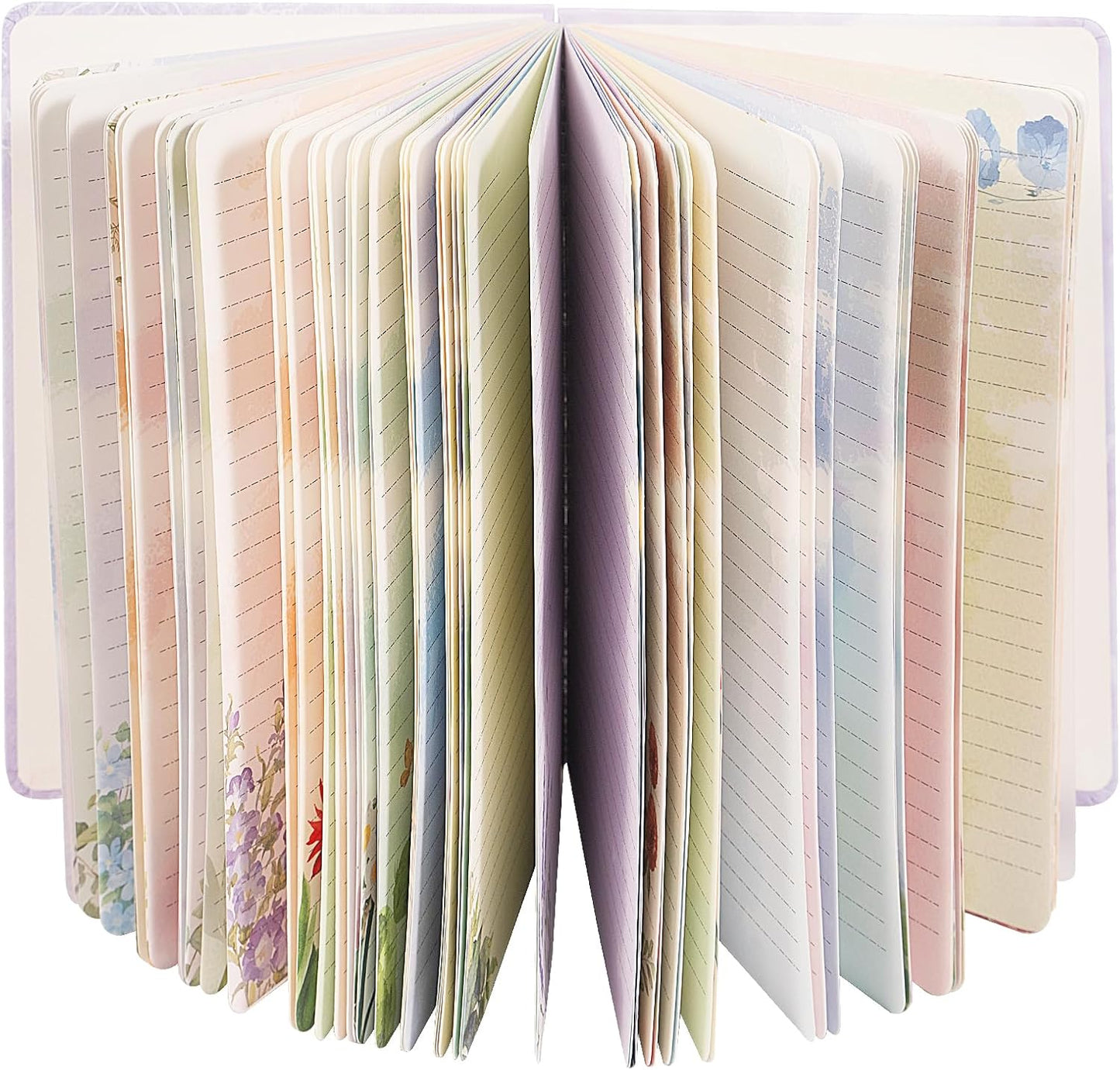 SIIXU Colorful Spiral Notebook - 160 A5 Hard Cover Pages, Floral Design with College Ruled Lines for Creative Journaling, Poetry Writing & Bullet Journaling