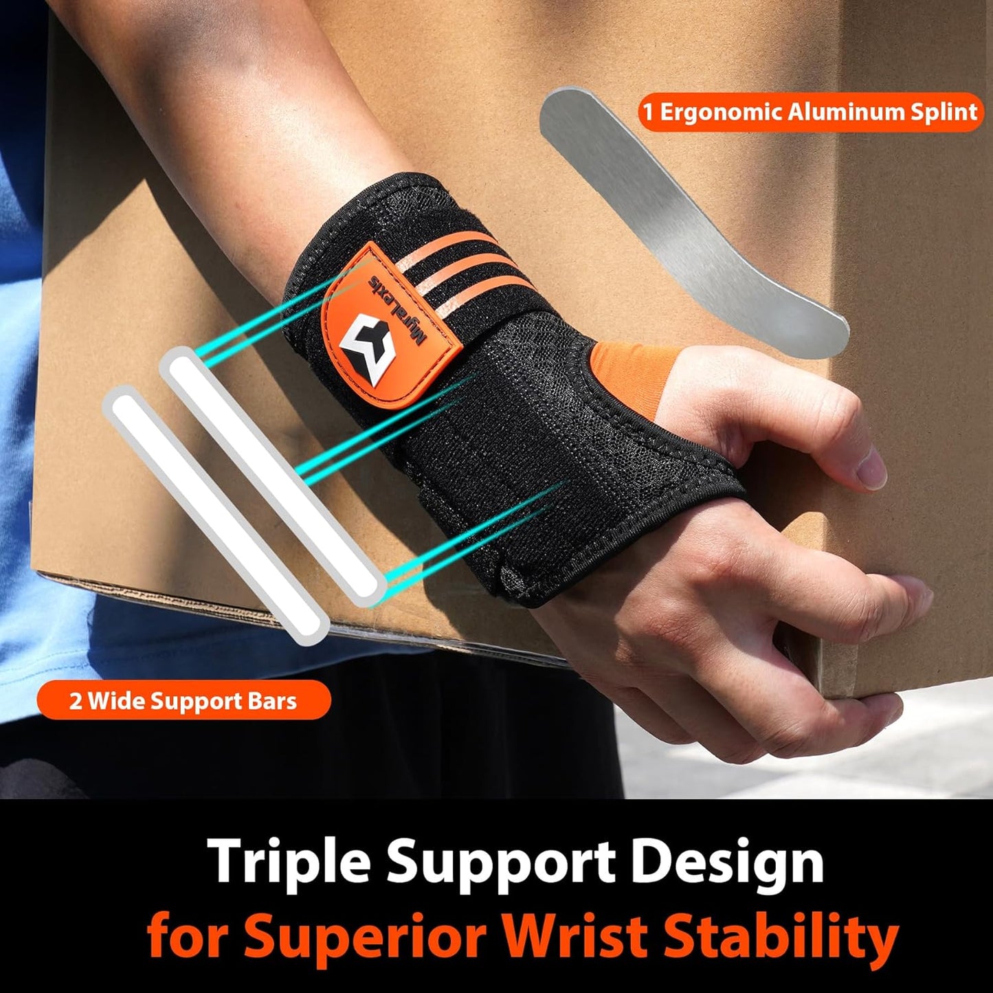 2 Pack Carpal Tunnel Wrist Brace [2025 Upgraded Adjustable Straps & Elastic Thumb Hole] Soft Breathable Night Support Wrist Brace for Pain Relief Tendonitis, Sprain, Arthritis - Left & Right (Size: L)