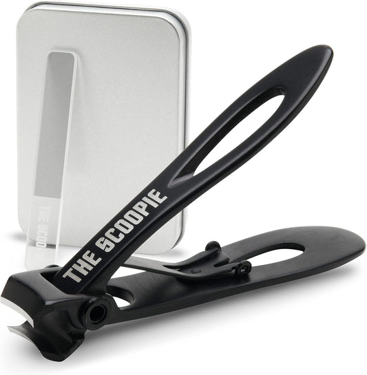 Nail Clippers for Men and Women, Toenail Clippers and Fingernail Clippers, Includes Nano Fiber Nail File (Large, Black), 15mm Wide Jaw Trimming for Adults, Manicure Set and Pedicure Kit