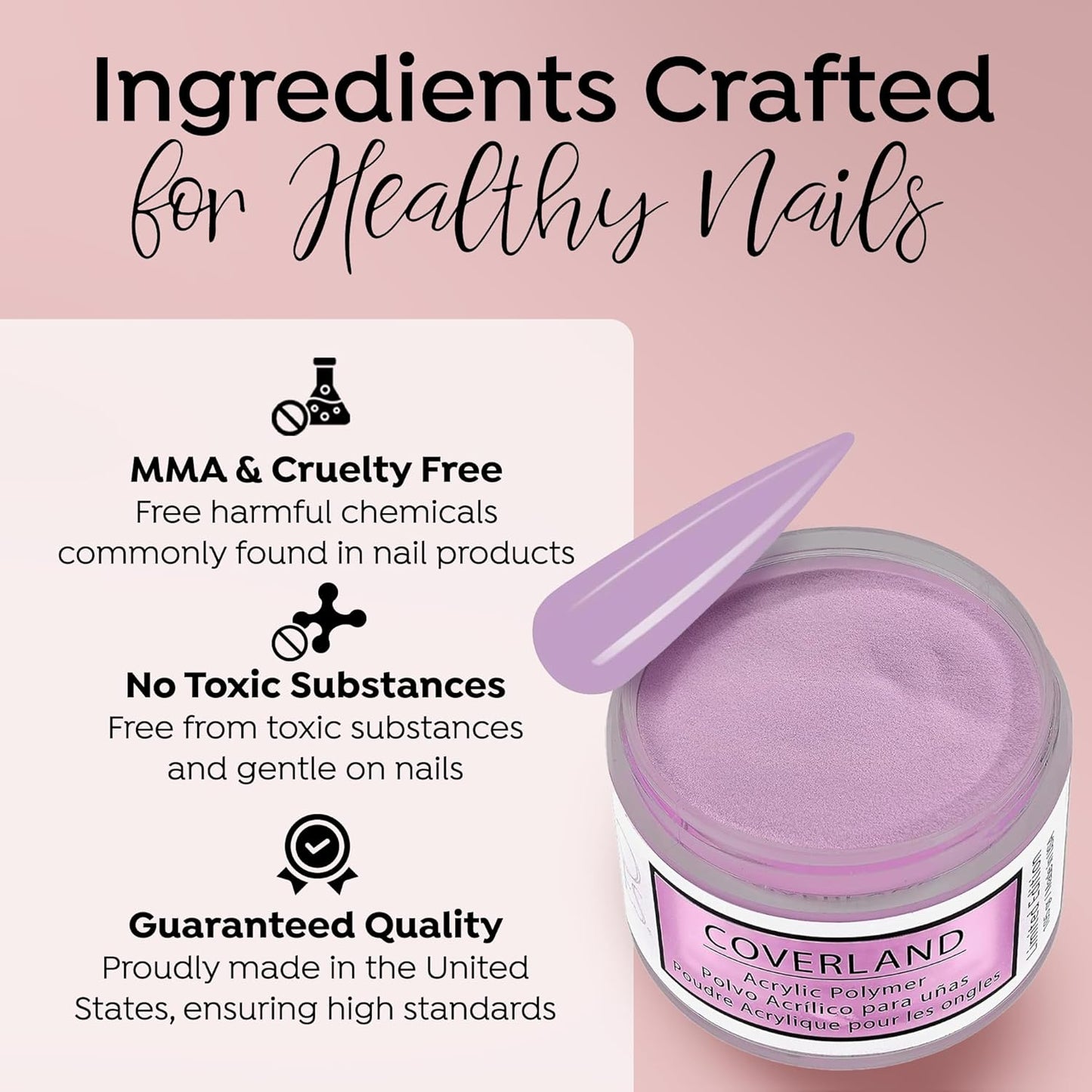 Tones Coverland Acrylic Nail Powder "I'm Alive" - Limited Edition Acrylic Powder for Nail Design, Sculpting, and Masking Nail Bed Imperfections - Professional Acrylic Nail Supplies - (1.5 Oz)