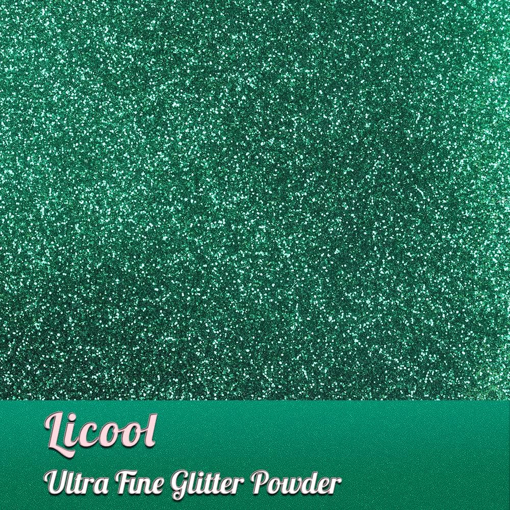Fine Glitter for Nail Art, 100g/3.5oz Extra Fine Glitter Powder Packs for Epoxy Resin Art, Craft Glitter for Tumblers Candle Slime Making, Festival Body Face Eyeshadow Nail Glitter (Xmas Green)