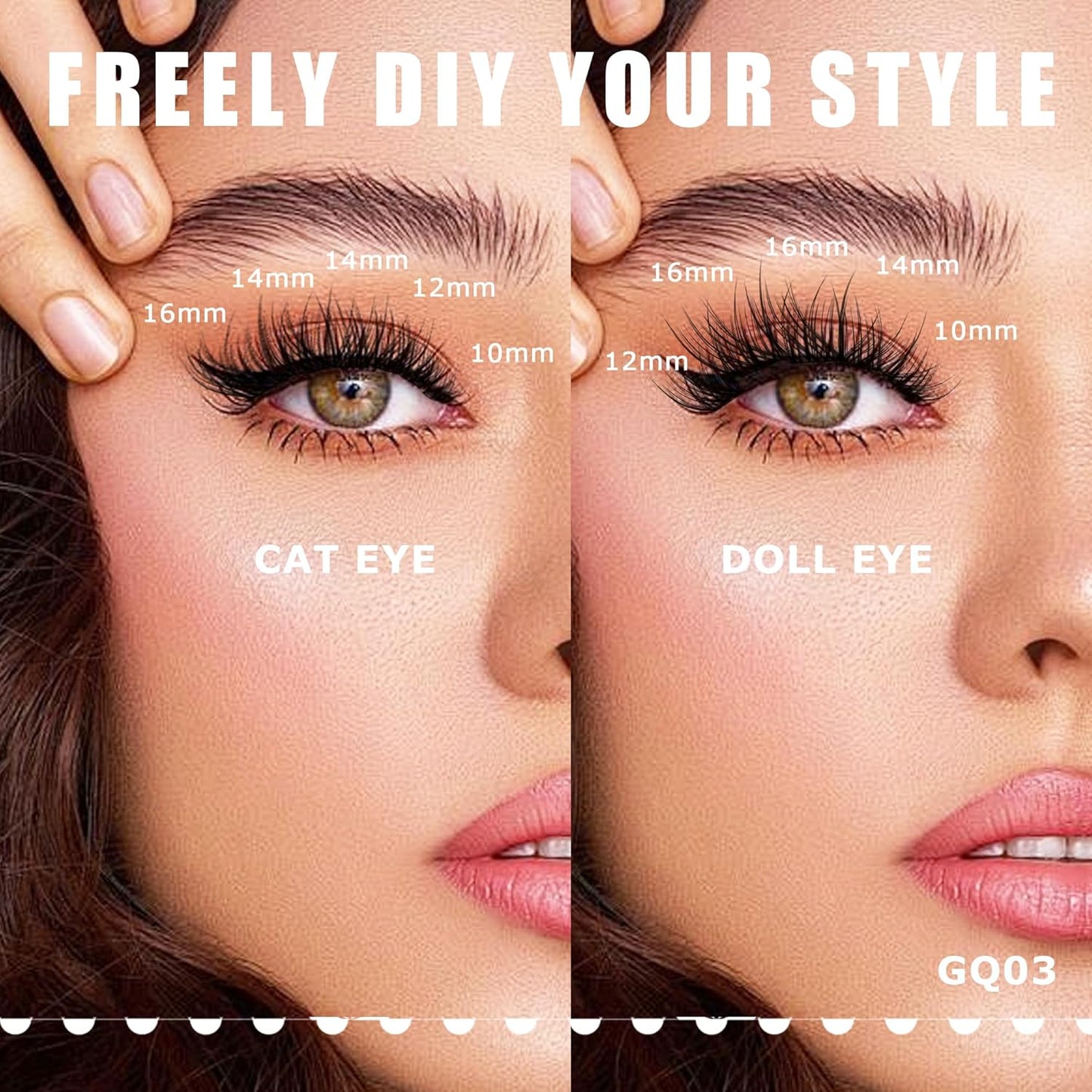 GAQQI Lash Clusters, Eyelash Clusters 120PCS D Curl Individual Lashes, Wispy Cluster Eyelash Extension 12mm Only, Natural Looking Cluster Lashes （GQ03, D Curl, 12mm)