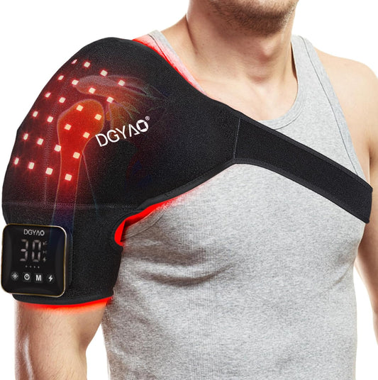 Cordless Red Light Therapy for Shoulder Pain Relief 4000mAh Battery Portable Wireless Near Infrared Light Therapy Devices Wearable Wrap for Arm Body Muscle Relax Treatment Pad