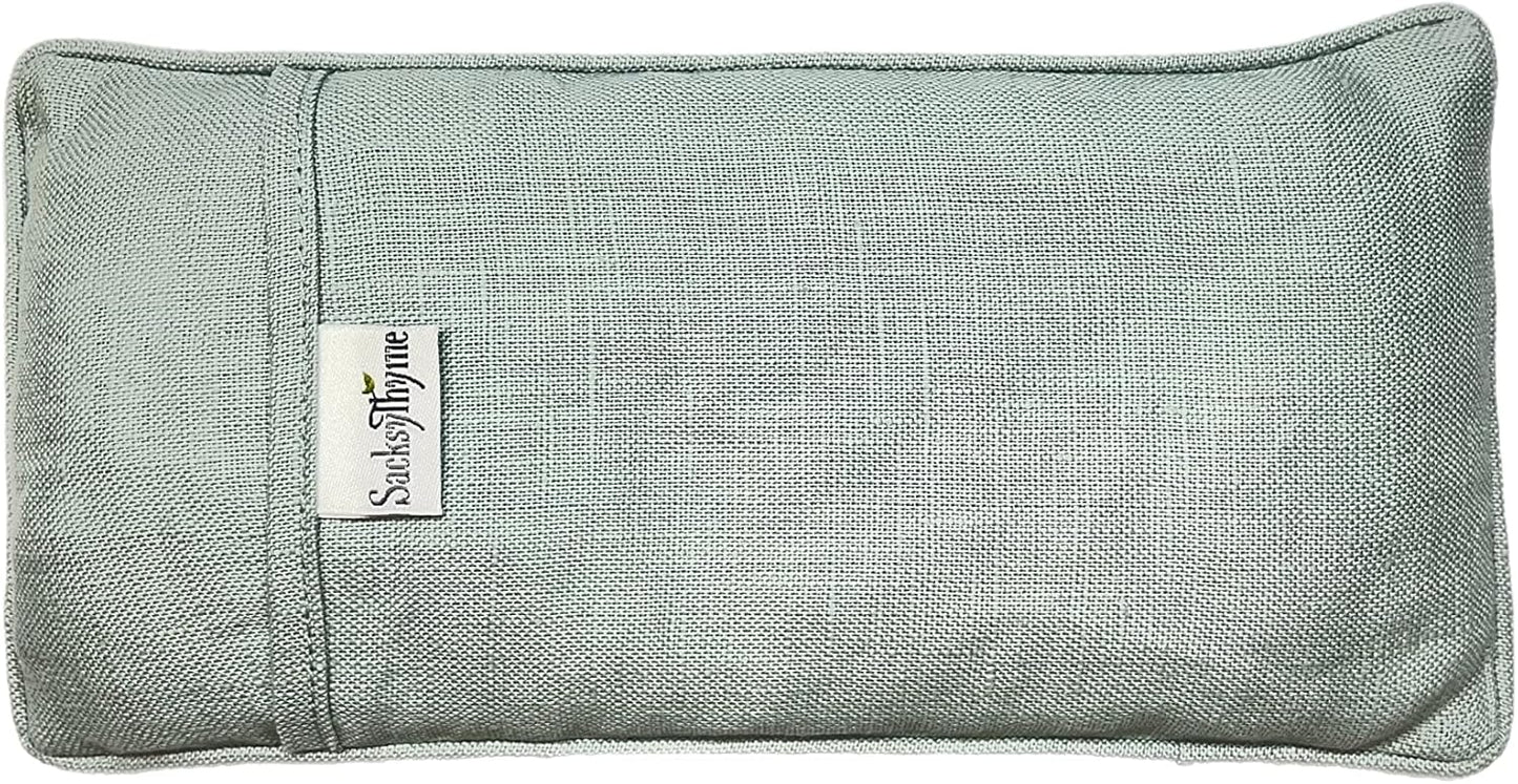 Organic Linen Eye Pillow - Lavender & Flaxseed for Relaxation, Yoga, Stress Relief - Microwavable Heating Pad & Cool Compress - Made in USA - Gifts for Meditation