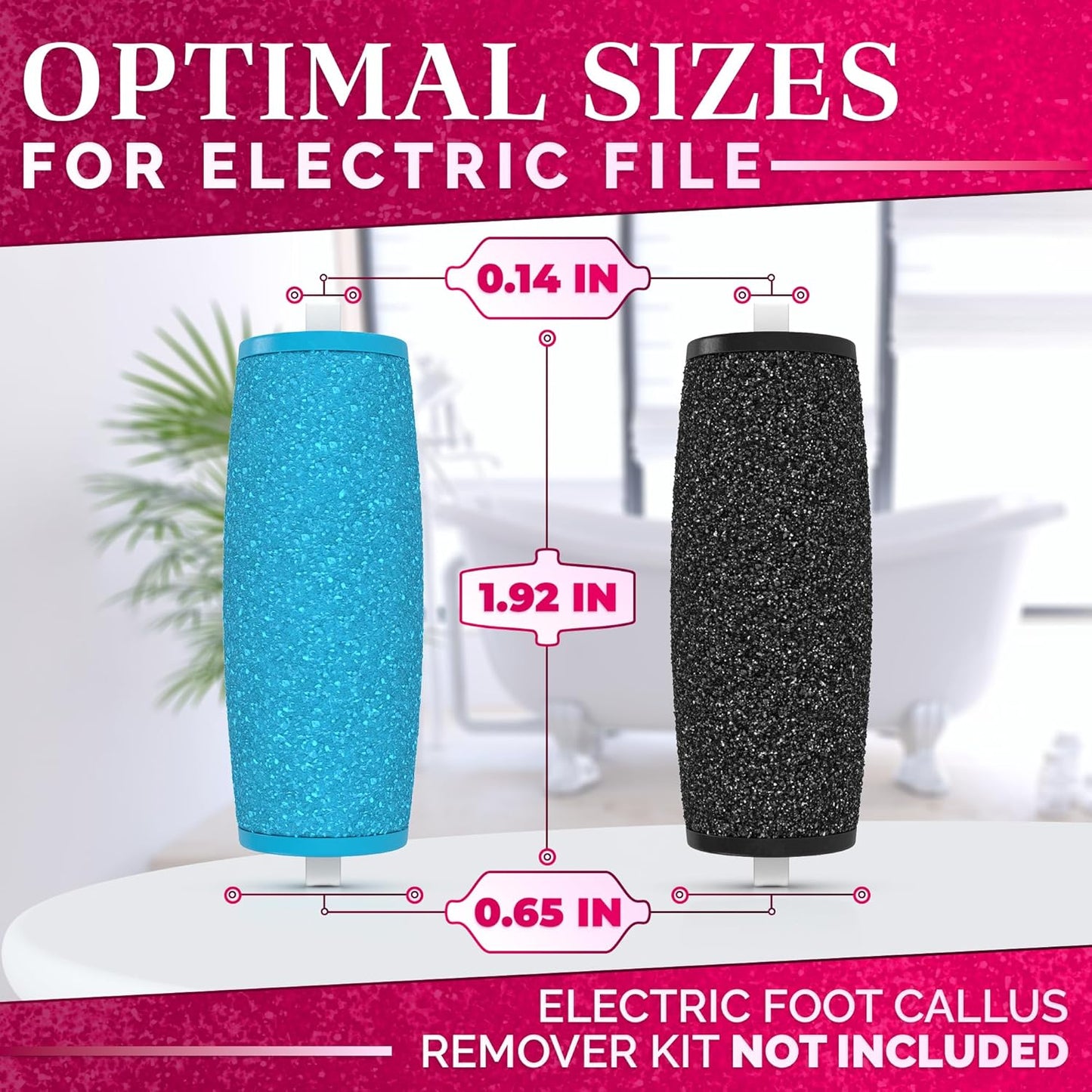 11 Pcs Replacement Rollers for Electric Foot Callus Remover Tool - 7 Extra Coarse & 4 Regular Coarse Refill Heads (1.92 x 0.77 Inches), Micro-Diamond Crystals - Compatible with Amope Pedi Perfect Pro