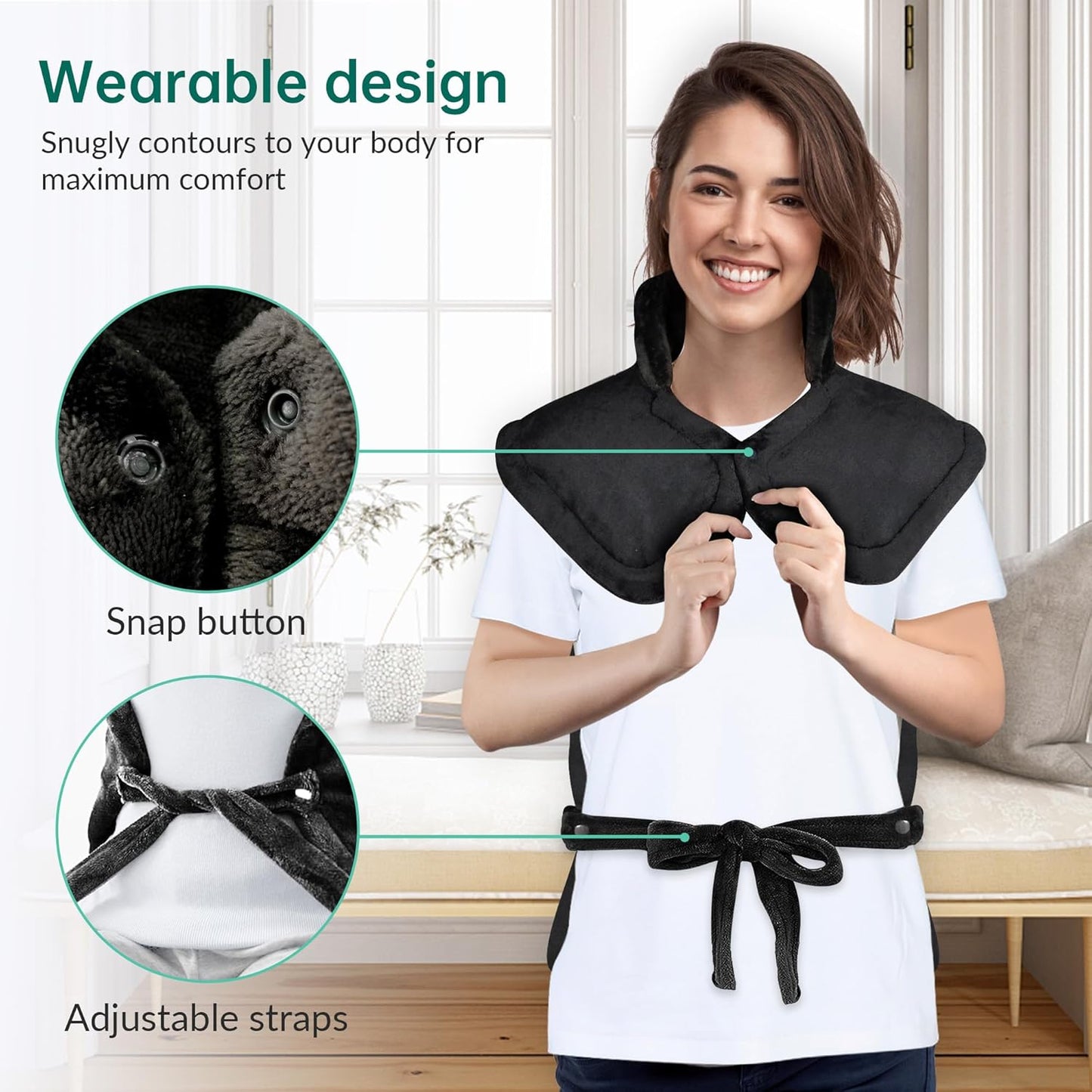 Heating Pad for Neck and Shoulders and Back, Heated Pad for Back Pain Relief, Extra Large Heat Pad, Machine Washable Father Husband,Gifts for Dad Men Mom Women