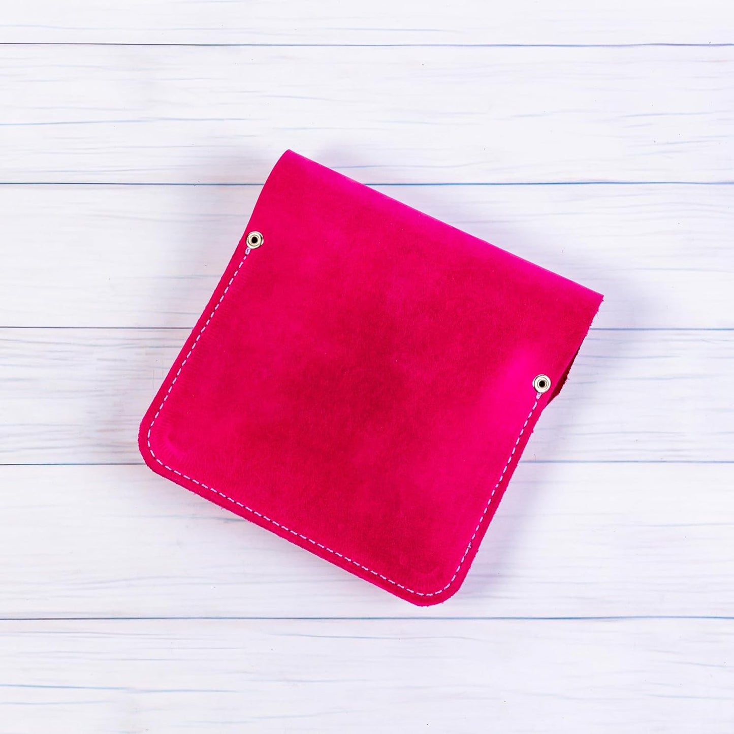 Leather Manicure Set Case Grooming Kit Organizer (Fuchsia)