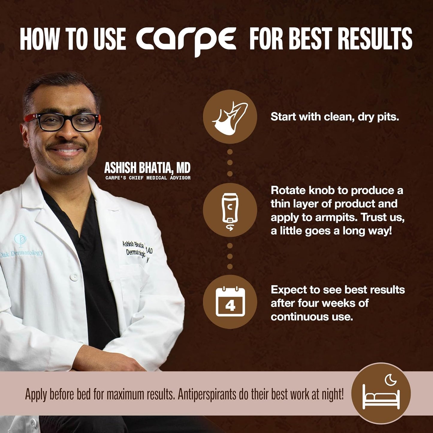 Carpe Underarm Antiperspirant Deodorant Advanced Sweat & Odor Protection Formula - Deodorant for Men & Women - Helps to Combat Excessive Sweating with Odor Control - Sandalwood (Pack of 2)