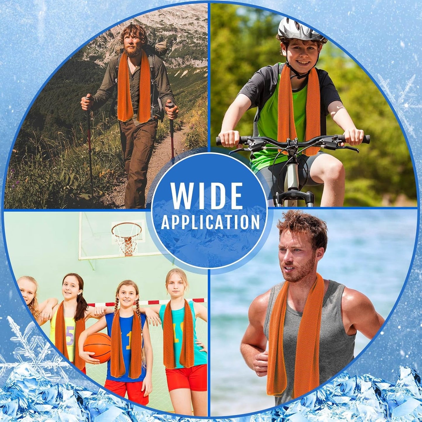 Hosuly 30 Pack Cooling Towels, 40"x12" Ice Breathable Soft Chilly Sweat Rag Microfiber Workout Rags for Gym Cooling Towels for Neck and Face for Yoga Golf Sport Running