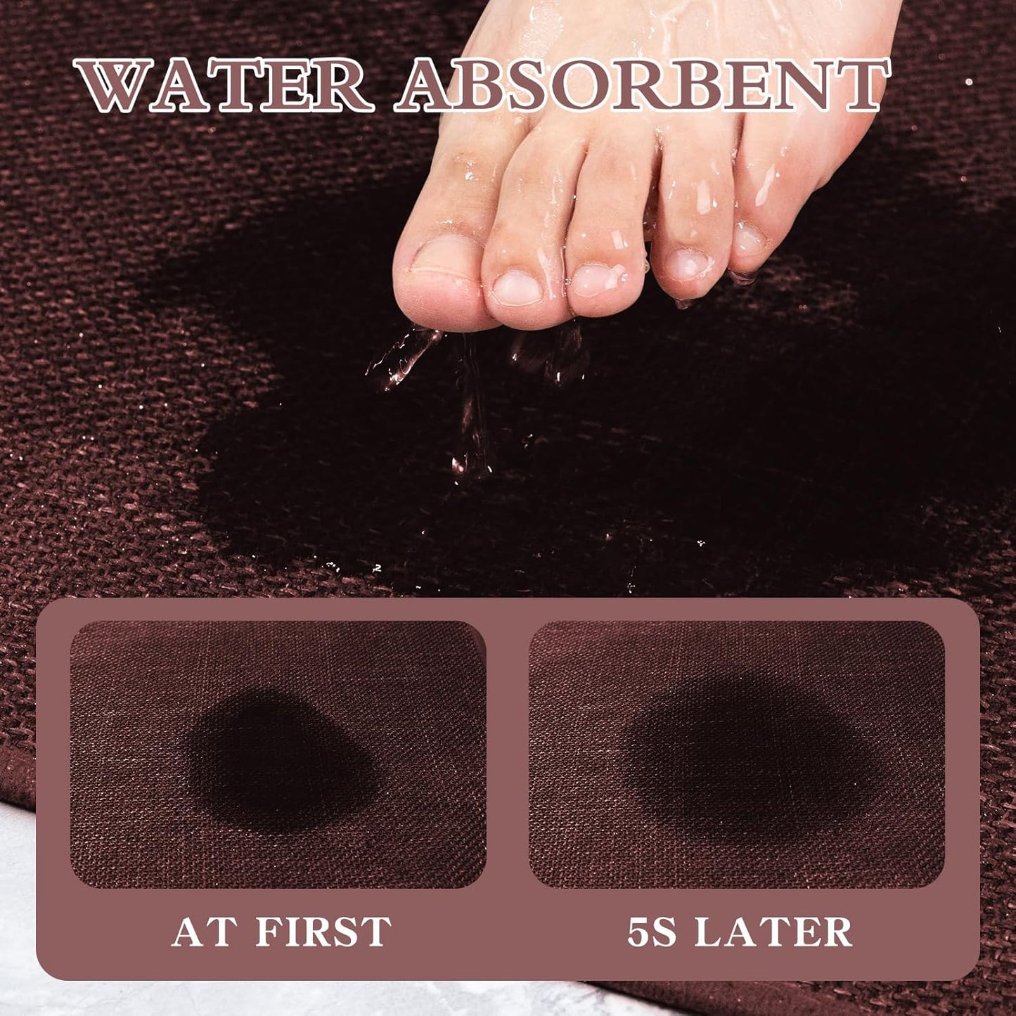 chakme Bathroom Rugs Mat 36x24, Ultra Thin Non Slip Bath Mat Large Quick Dry Absorbent Bath Mat for Bathroom Floor, (Dark Purple, 36"x24")