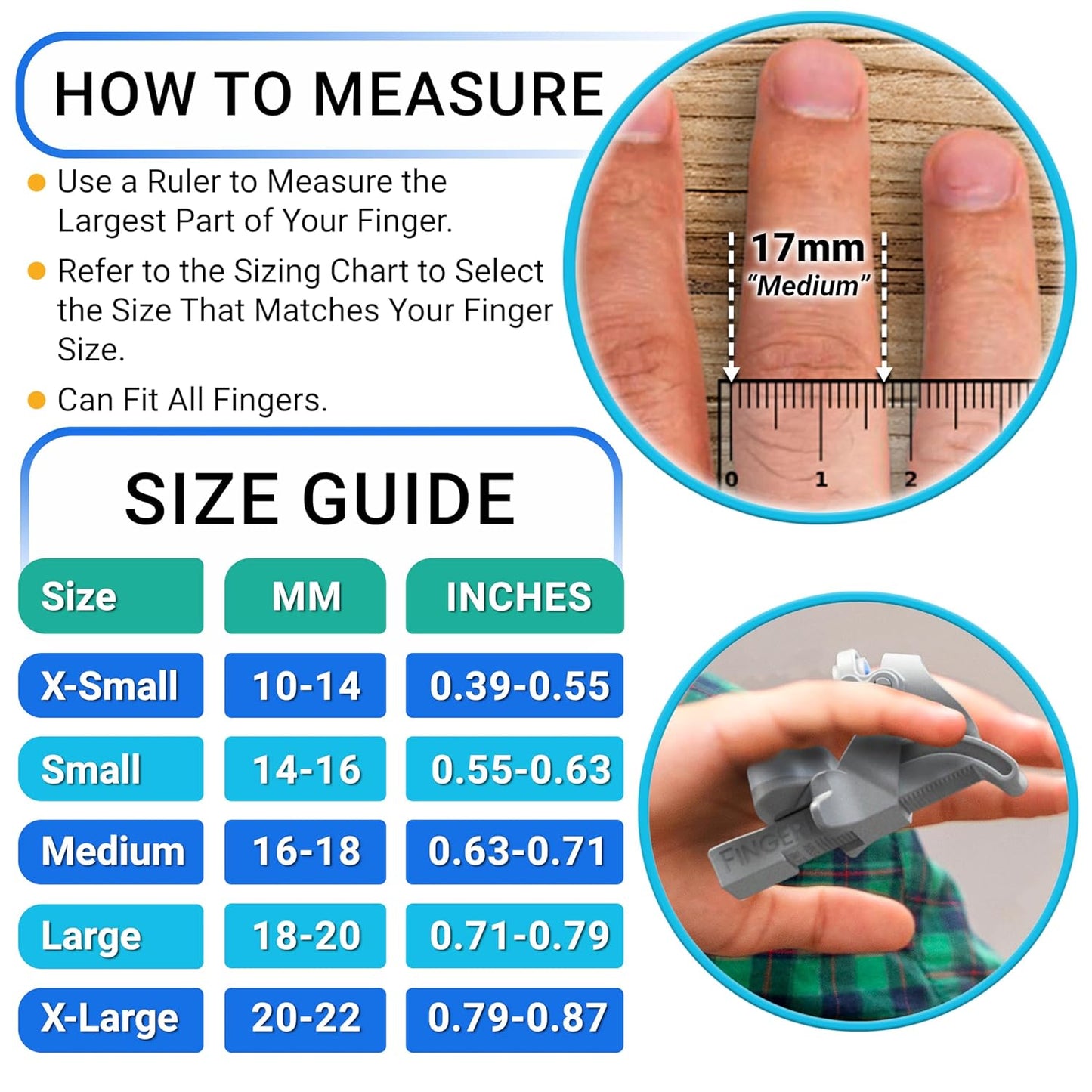 Finger Straightener | PIP Extension Orthosis/Splint For Bent Fingers, PIP Flexion Contractures | Adjustable Joint Stretcher Device | Made in USA | Purple/Medium