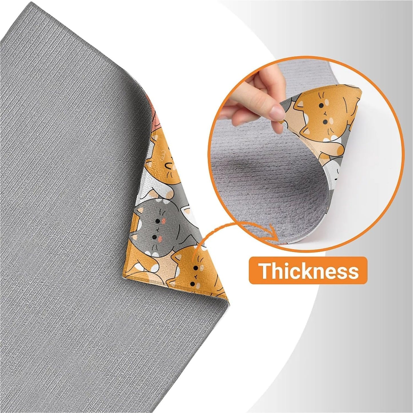 Dish Drying Mat For Kitchen Counter, Cute Cats Animals Microfiber Absorbent Dish Drainer Rack Pad Reusable Large 18x24in Drying Mat