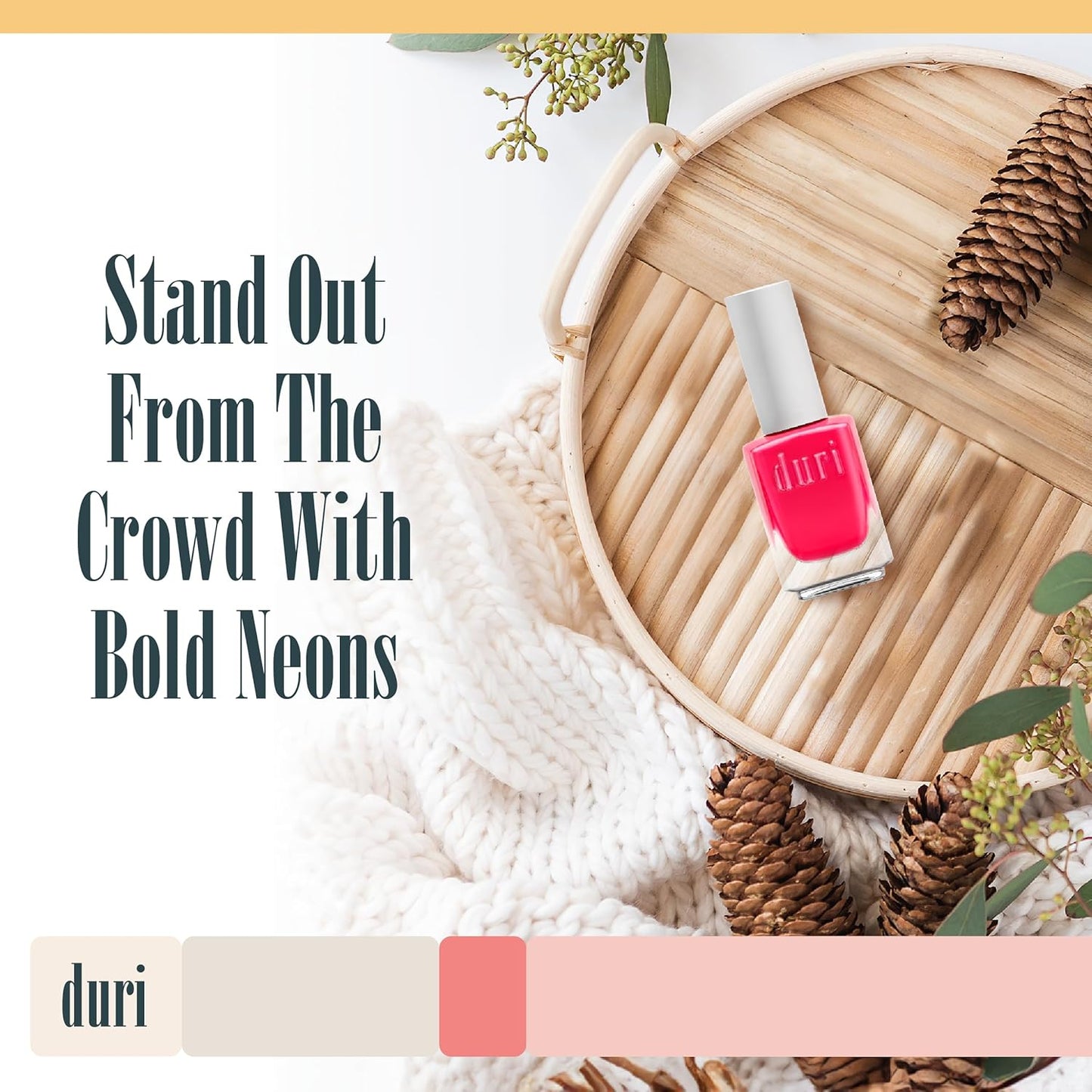 duri 151N Passion - Neon Hot Pink Nail Polish, Matte Finish, Quick Drying, 0.45 Fl Oz