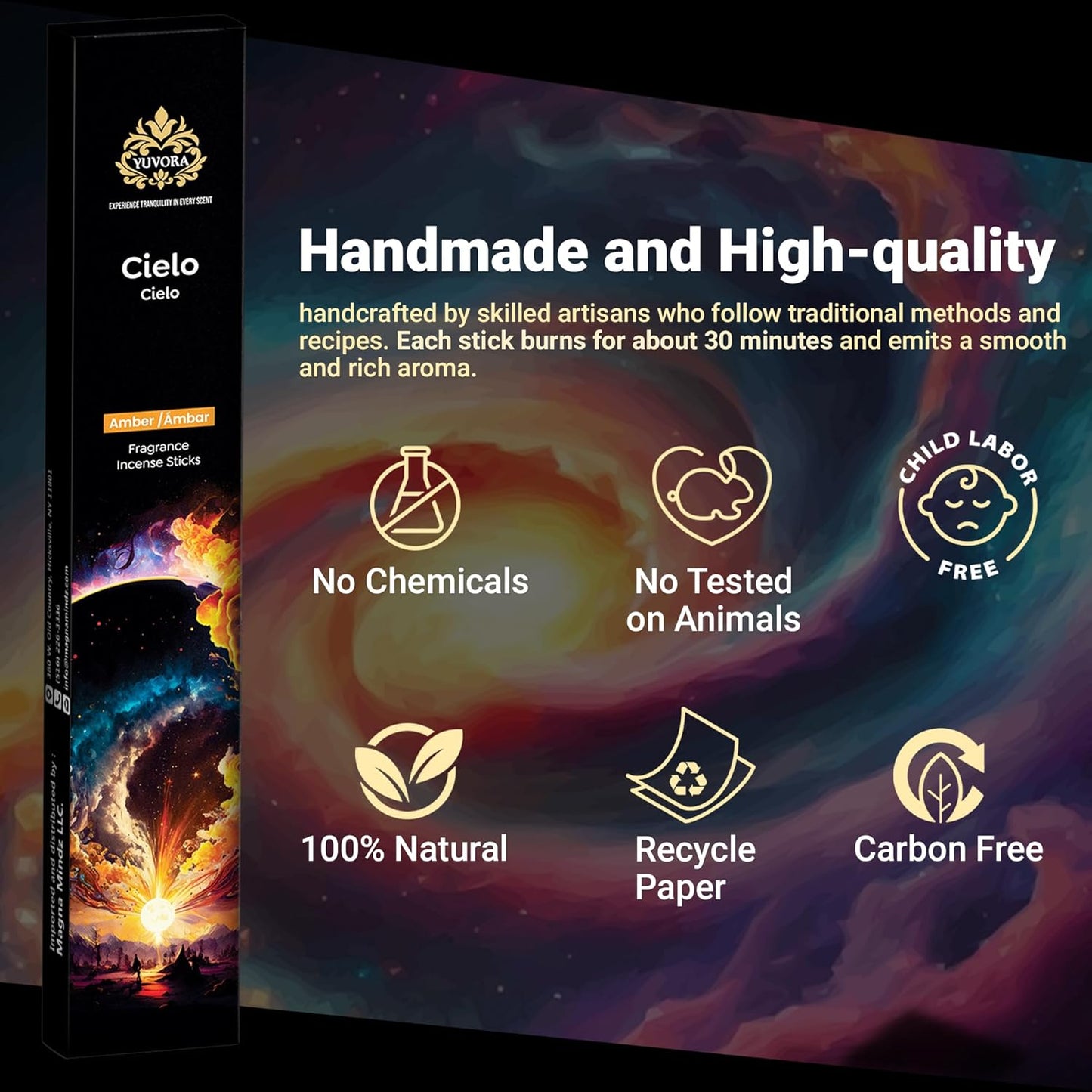 Aromatic Incense Sticks Gift Set – 120 Natural & Non-Toxic Incense Sticks | 6 Soothing Scents | Home, Meditation, Relaxation & Yoga | Free Incense Holder | Inciensos - Gifts for Women