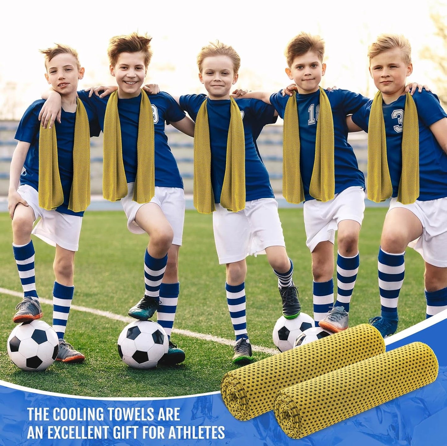 Hosuly 30 Pack Cooling Towels, 40"x12" Ice Breathable Soft Chilly Sweat Rag Microfiber Workout Rags for Gym Cooling Towels for Neck and Face for Yoga Golf Sport Running