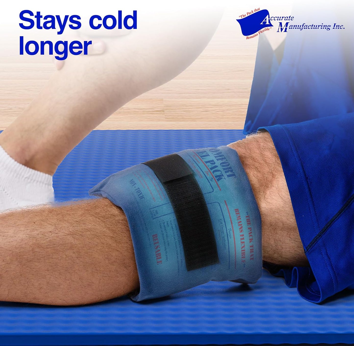 Flexible Reusable Gel Packs for Neck, Wrist, Arm, Back and Shoulder Pain Relief - Versatile Hot or Cold Gel Packs for Injuries, Sore Muscles or Toothache Pain Relief, Blue, 6" x 10", 2 Pack