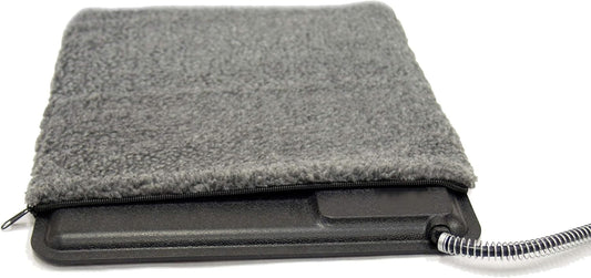 K&H Pet Products Lectro-Kennel Outdoor Heated Pad Deluxe Cover, Fits K&H Lectro-Kennel Large Pads (Heated Pads Sold Separately), Machine Washable Zippered Soft Fleece Cover - 28.5 X 22.5in Gray