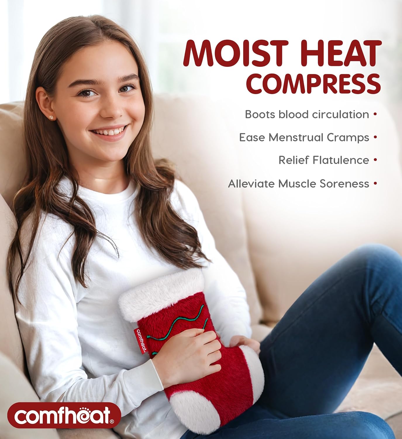 Heating pad Microwavable for Cramps Pain Relief, Microwave Moist Heat Pad Warm Compress Flaxseed Bag with Washable Cover, Funny Plush Hot Pack for Muscles, Unscented