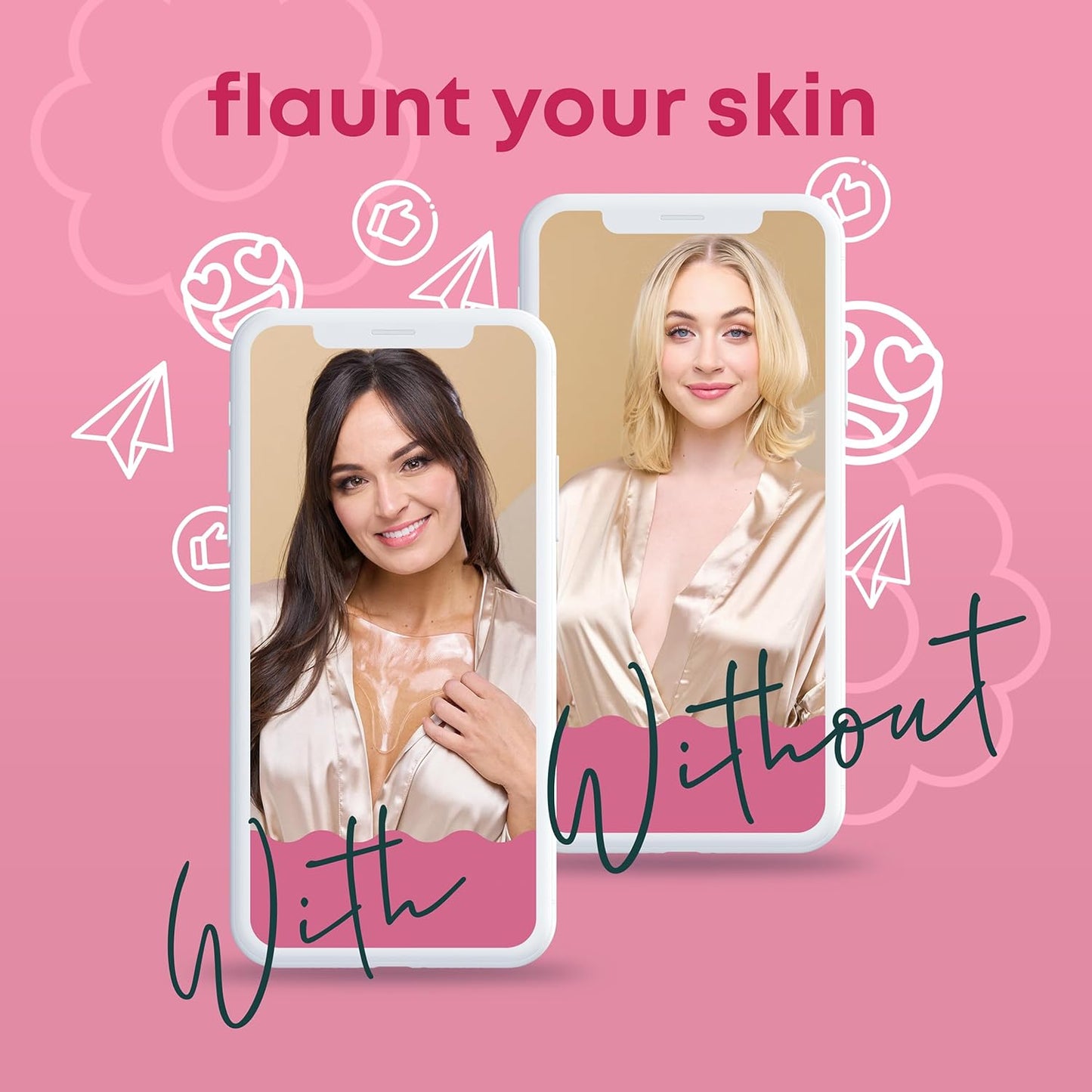 Chest Wrinkle Pads | Wrinkle Patches Reusable | Anti Wrinkle Patches | Chest Wrinkle Pillow Pads for Smoother, Youthful Skin Long-Lasting | Chest Patches for Wrinkles | Reusable Patch for Chest 4 Pack