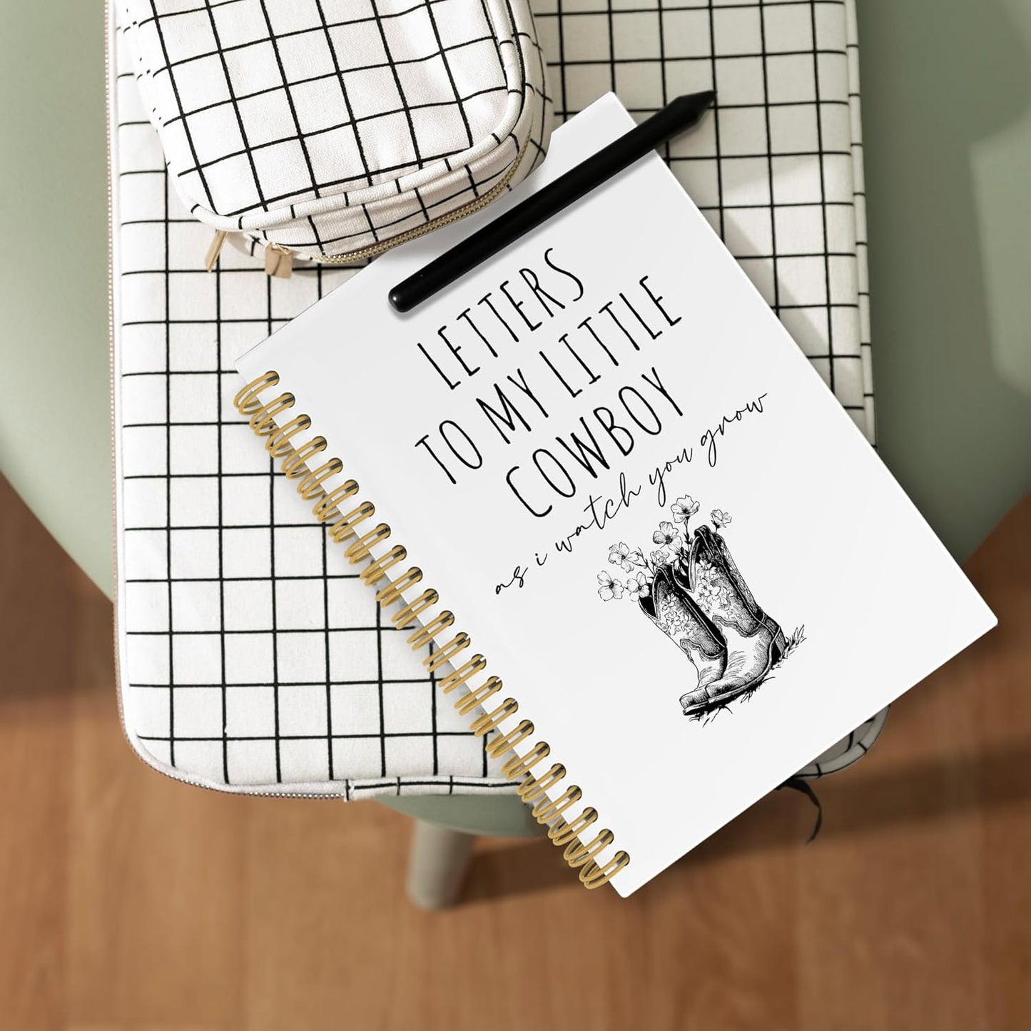 CUANFDDSF Western Notebook, Cowboy Cowgirl Gifts for Women Journal Notebooks for Kids,Writing Pads， Letters to My Little Cowboy As I Watch You Grow Hardcover Spiral Notebook 5.5x8.3 Inch